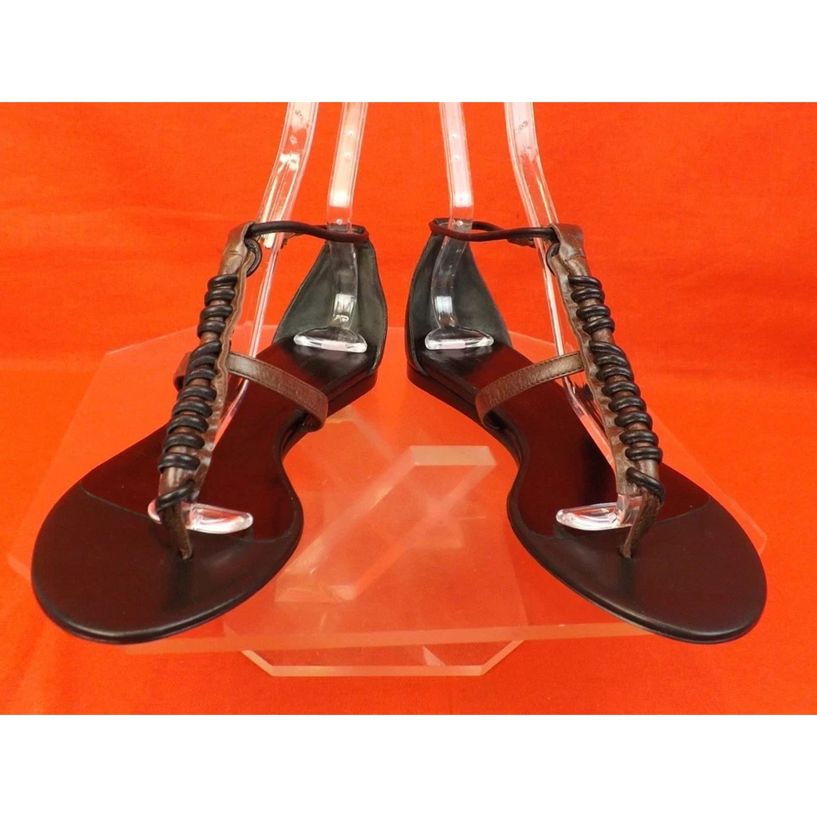 Balenciaga BALENCIAGA DARK BROWN BLACK ARENA FLATS THONG SANDALS 40 Size US 10 / IT 40 - 7 Thumbnail