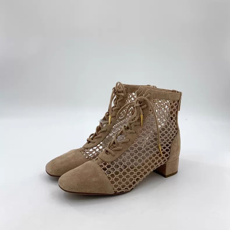 Dior Dior Light brown suede hollow lace-up casual boots Size US 5 / IT 35 - 1 Thumbnail