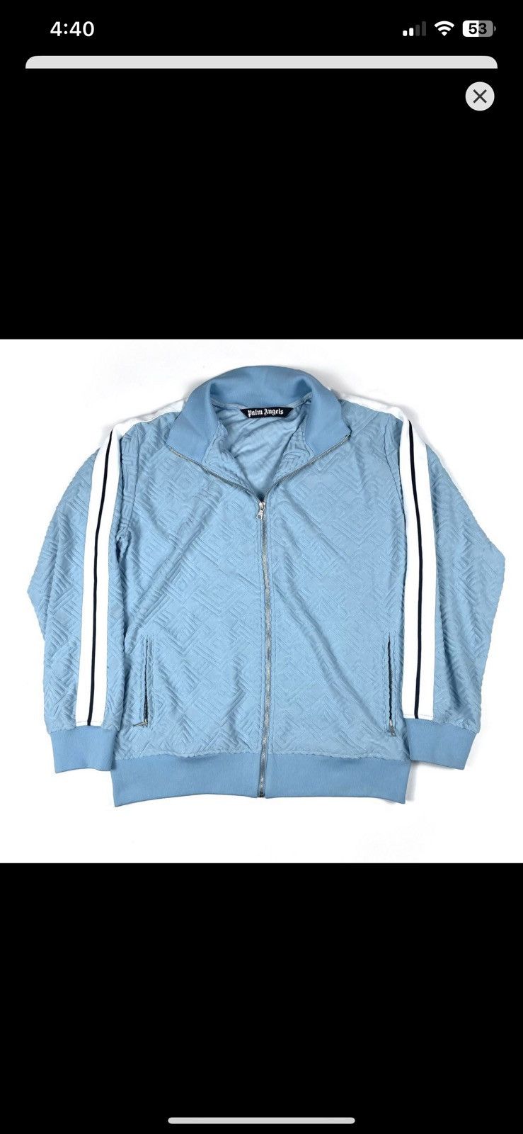 image of Palm Angels Palm Angles Blue Track Jacket, Men's (Size XL)