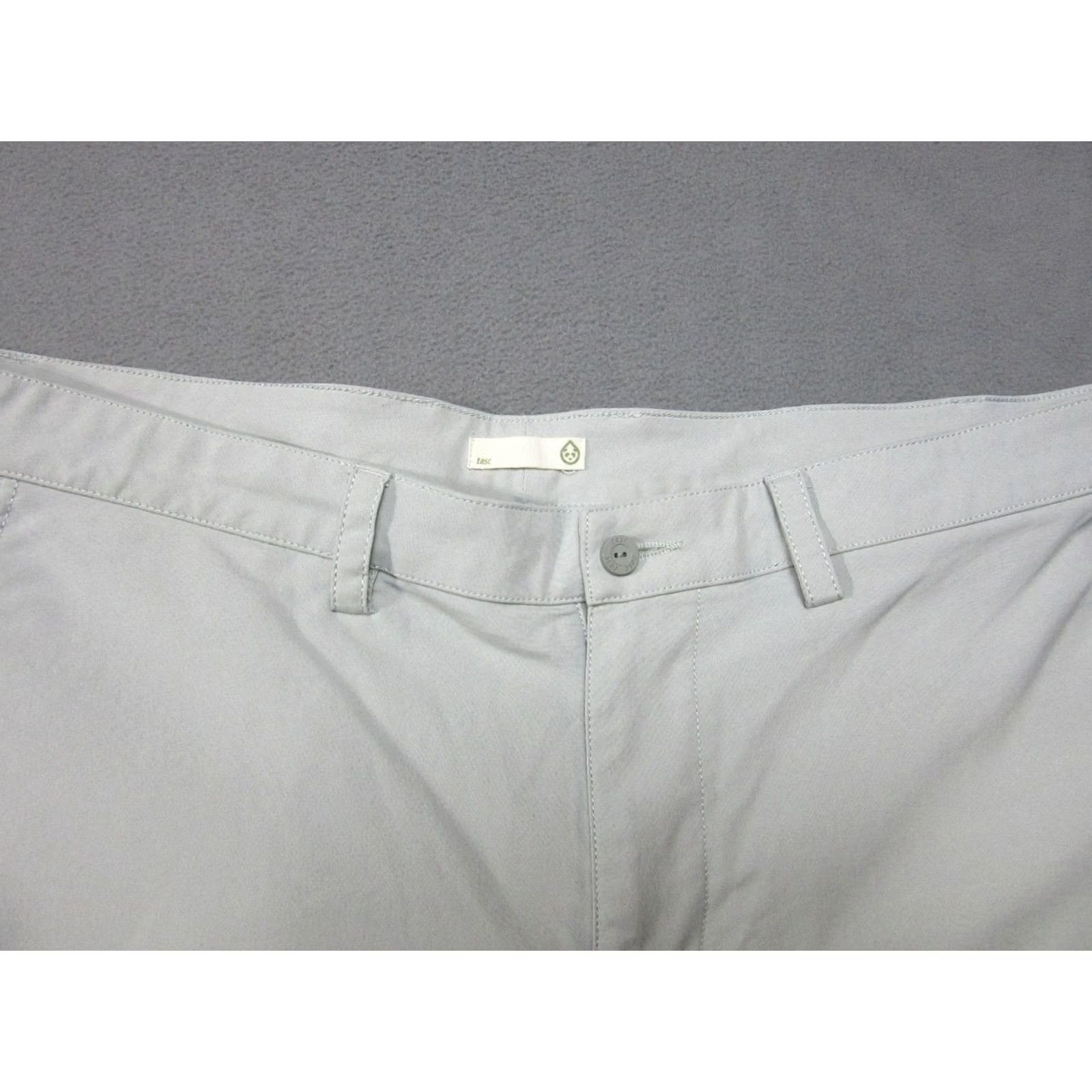 Vintage Tasc Performance Shorts Mens 38 Gray Chino Tailored Logo Mid Rise Slash Pockets Athleisure Stretch Size US 38 / EU 54 - 2 Thumbnail