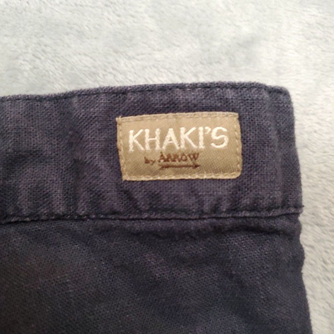 Arrow Arrow Khakis Shorts Mens Blue Linen Blend Pleated Cargo Casual Pocket Front Zip 36 Regular Size US 36 / EU 52 - 4 Thumbnail