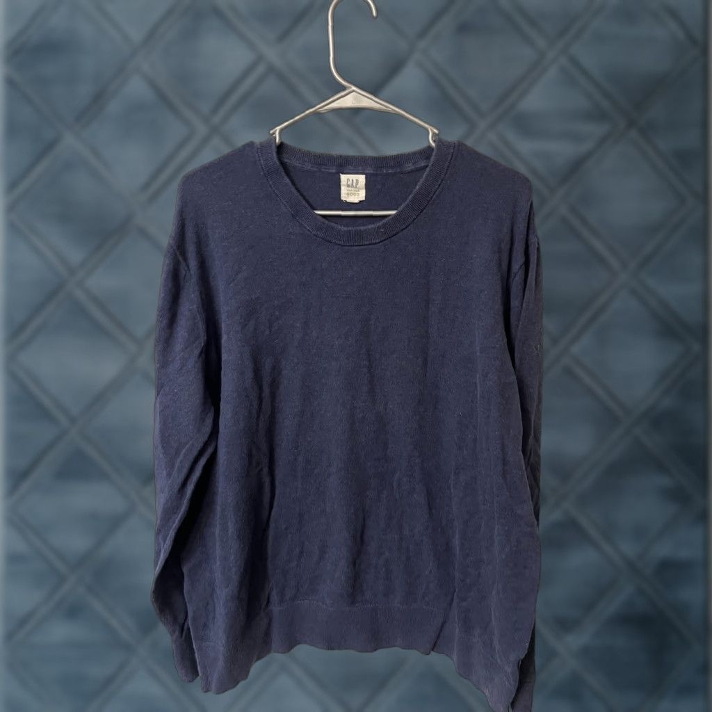 Gap Gap Sweater Mens XL Blue Cotton Crew Neck Long Sleeve Classic Fit Pullover Knit Regular Fit Size US XL / EU 56 / 4 - 1 Thumbnail