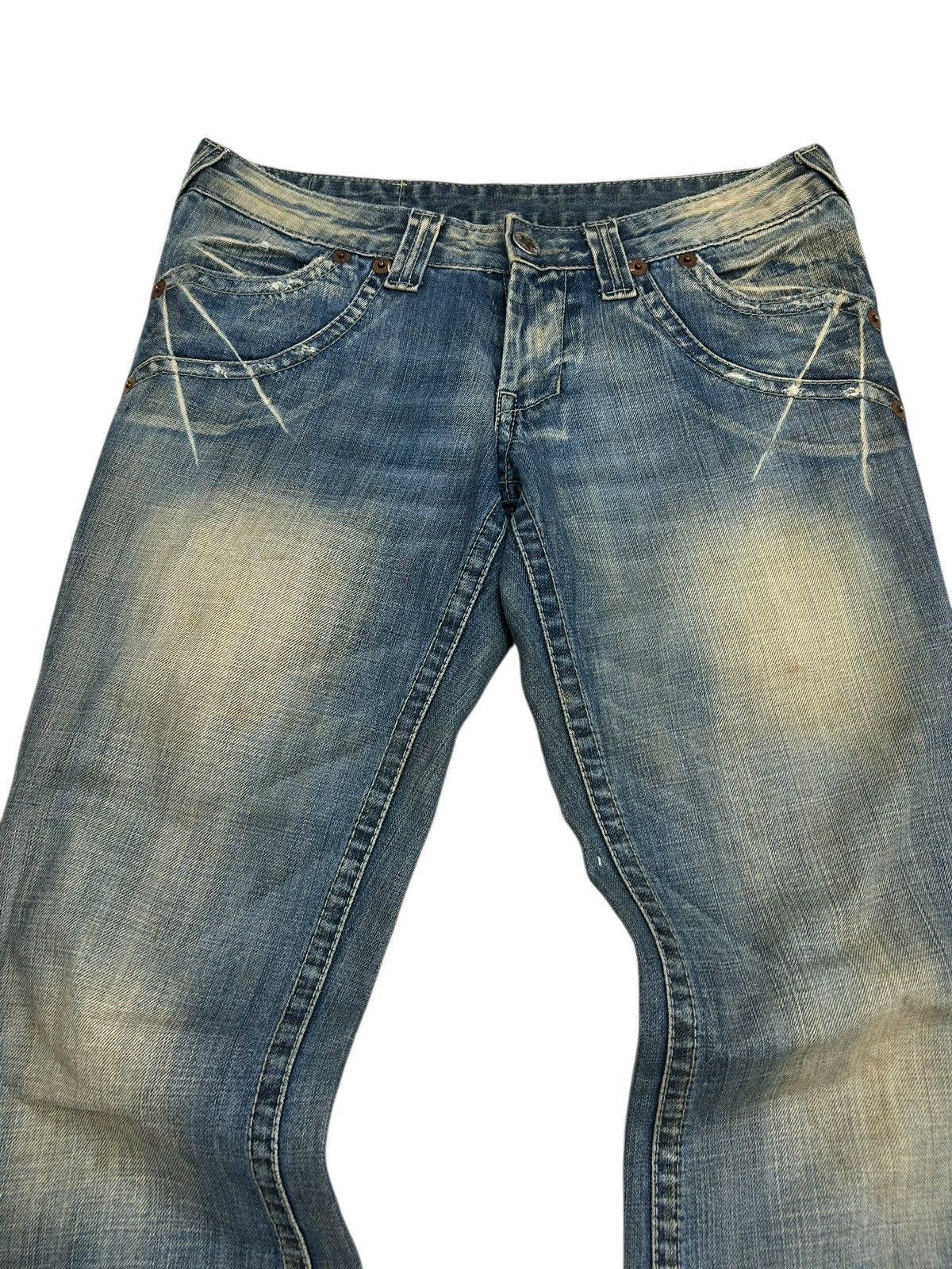 Hysteric Glamour Pep Jean Flare Mud Washed Clawn Mark Distressed Low Rise Size US 30 / EU 46 - 8 Thumbnail