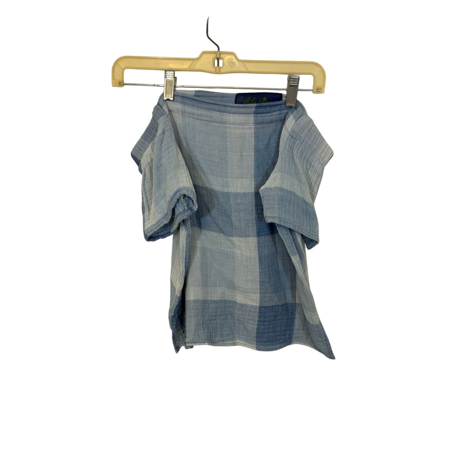 Other Women’s Short Sleeve Plaid Blue Rain Cotton Preppy Minimal Size XS / US 0-2 / IT 36-38 - 2 Thumbnail
