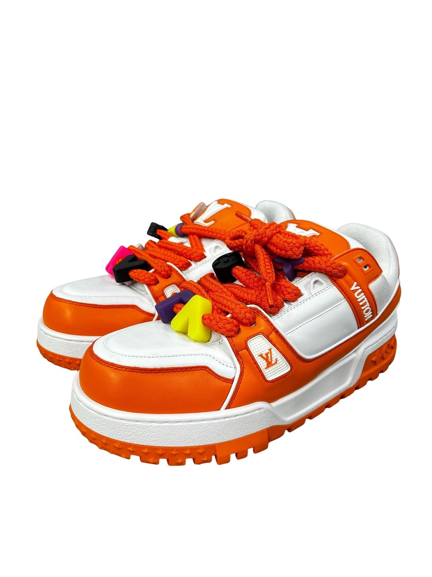 Louis Vuitton Louis Vuitton Trainer Maxi Sneakers White Orange Size 10.5 Size US 10.5 / EU 43-44 - 1 Thumbnail