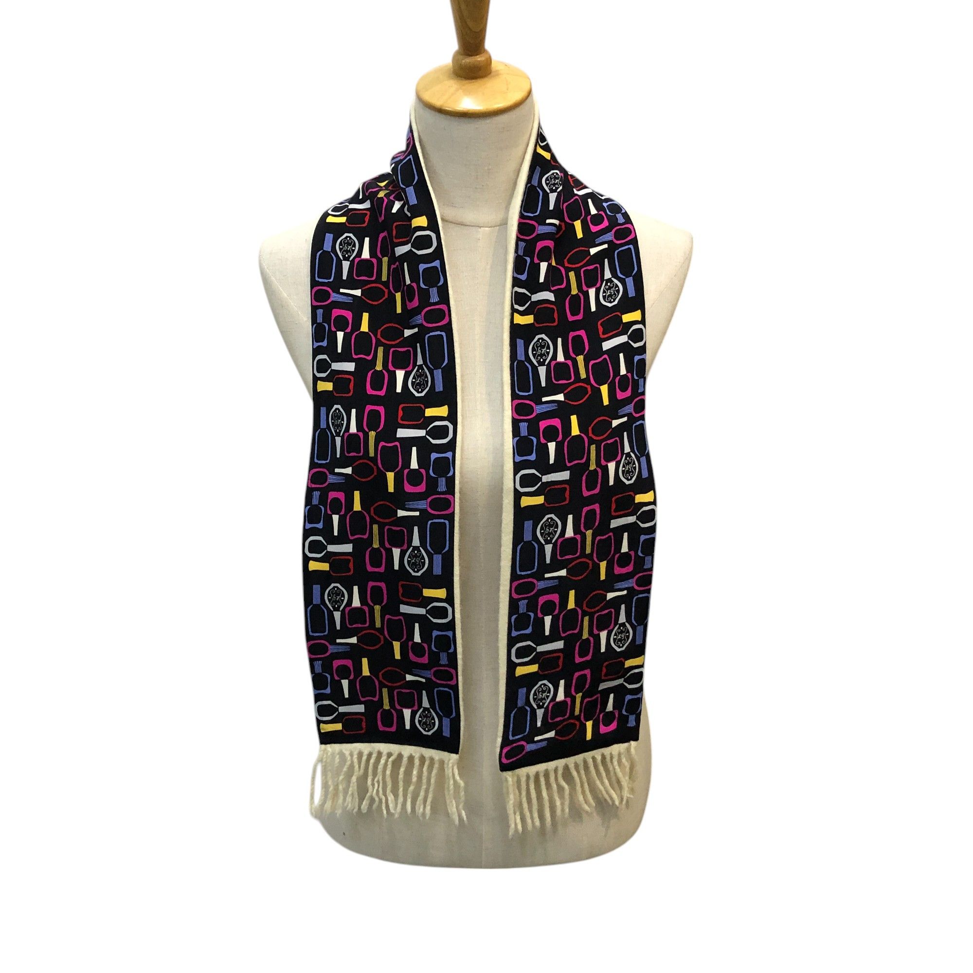 Lulu Guinness Silk/Wool Scarf Muffler V2935