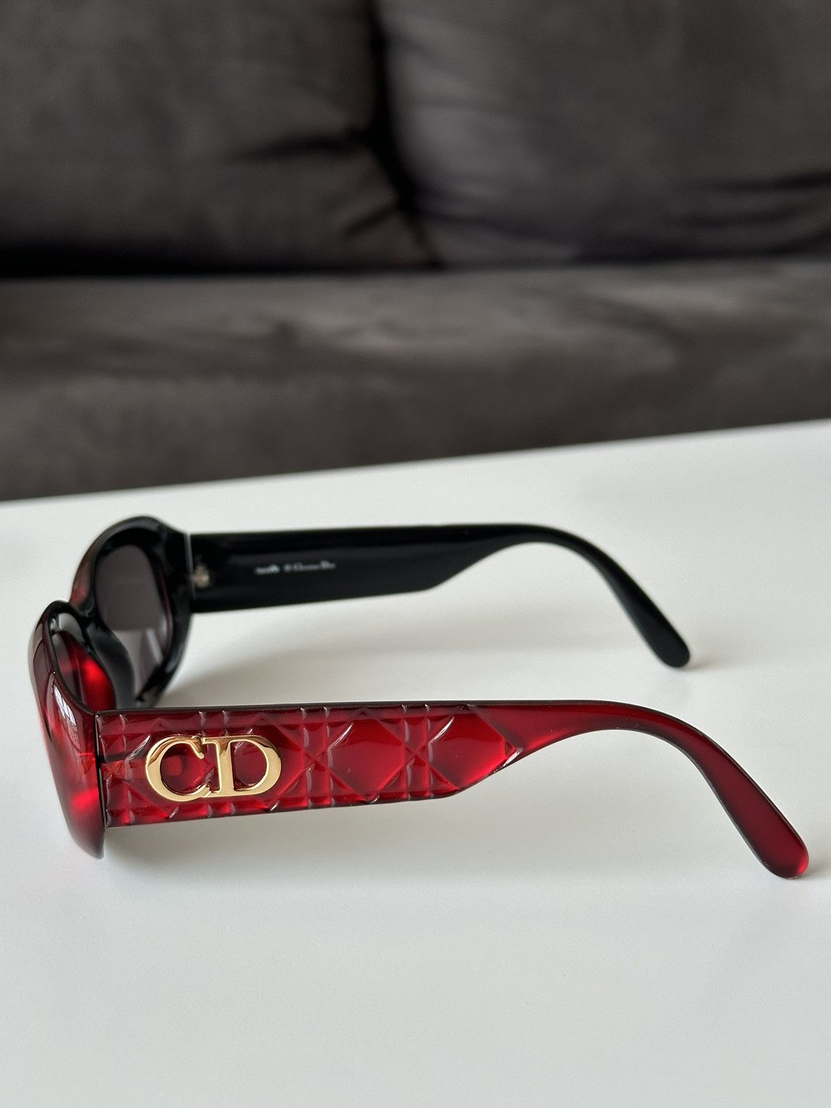 Christian Dior Monsieur DIOR Red Big Logo CD Cannage Sunglasses Vintage CD 2006 Size ONE SIZE - 2 Thumbnail