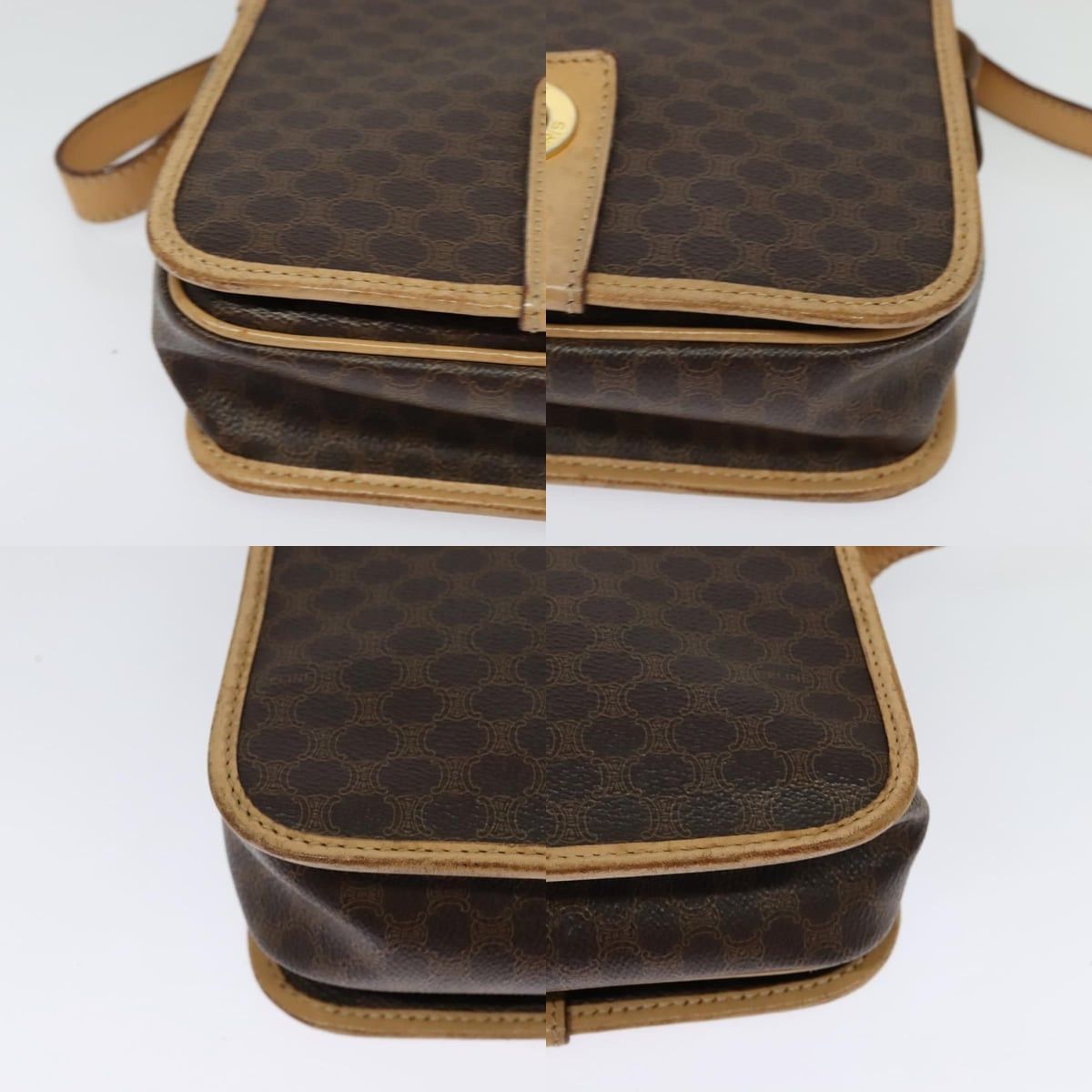 Celine CELINE Macadam Canvas Shoulder Bag Pvc Leather Brown Gold Size ONE SIZE - 10 Thumbnail