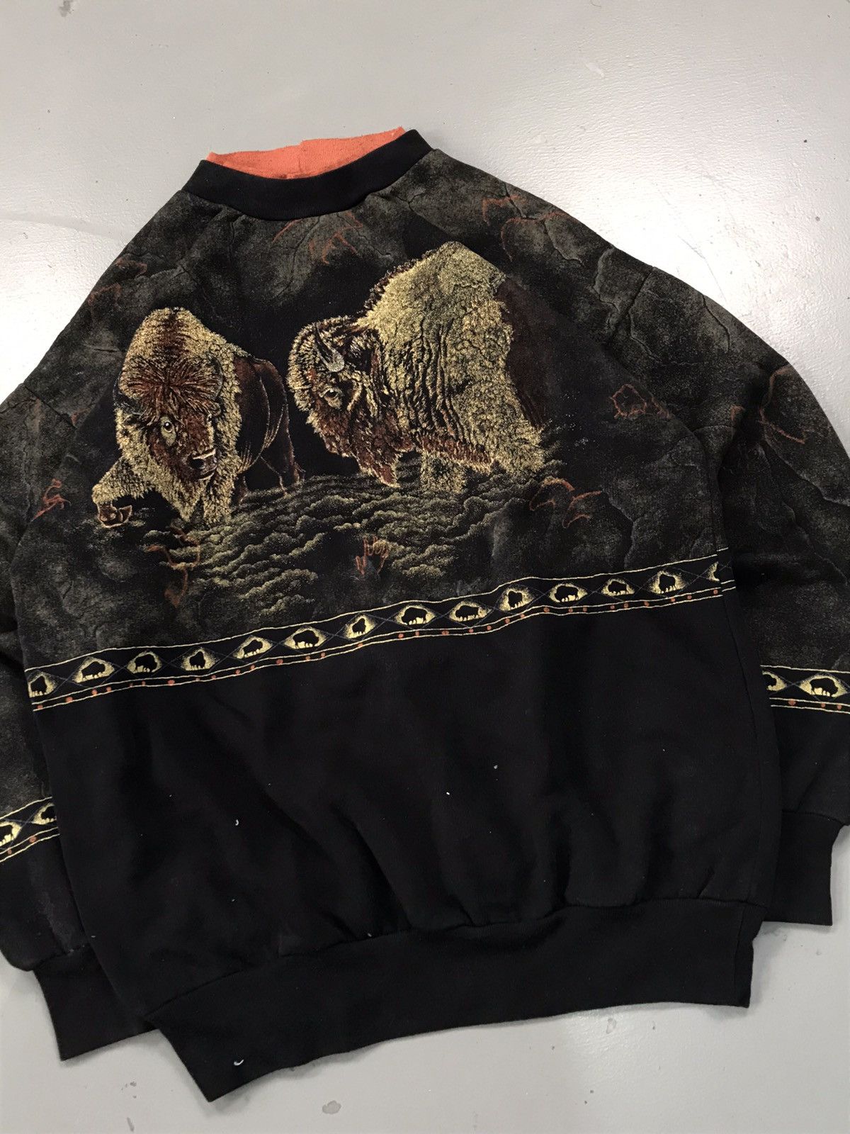 Designer × Vintage Vintage Auisans AOP ox print sweater shirt Size US M / EU 48-50 / 2 - 3 Thumbnail