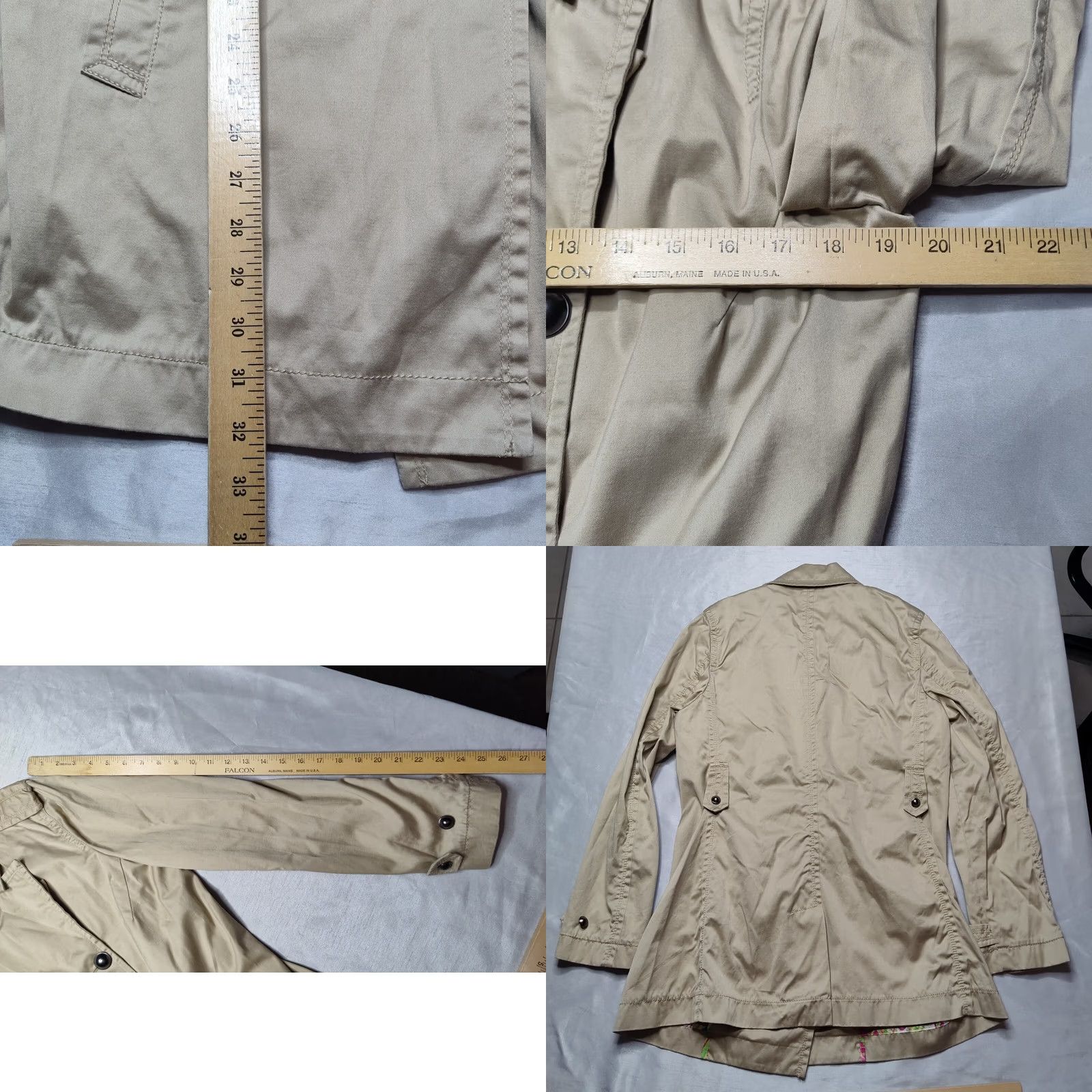 Tommy Hilfiger VINTAGE Tommy Hilfiger Women Medium Khaki Cotton Trench Coat Double Breasted Size M / US 6-8 / IT 42-44 - 9 Thumbnail