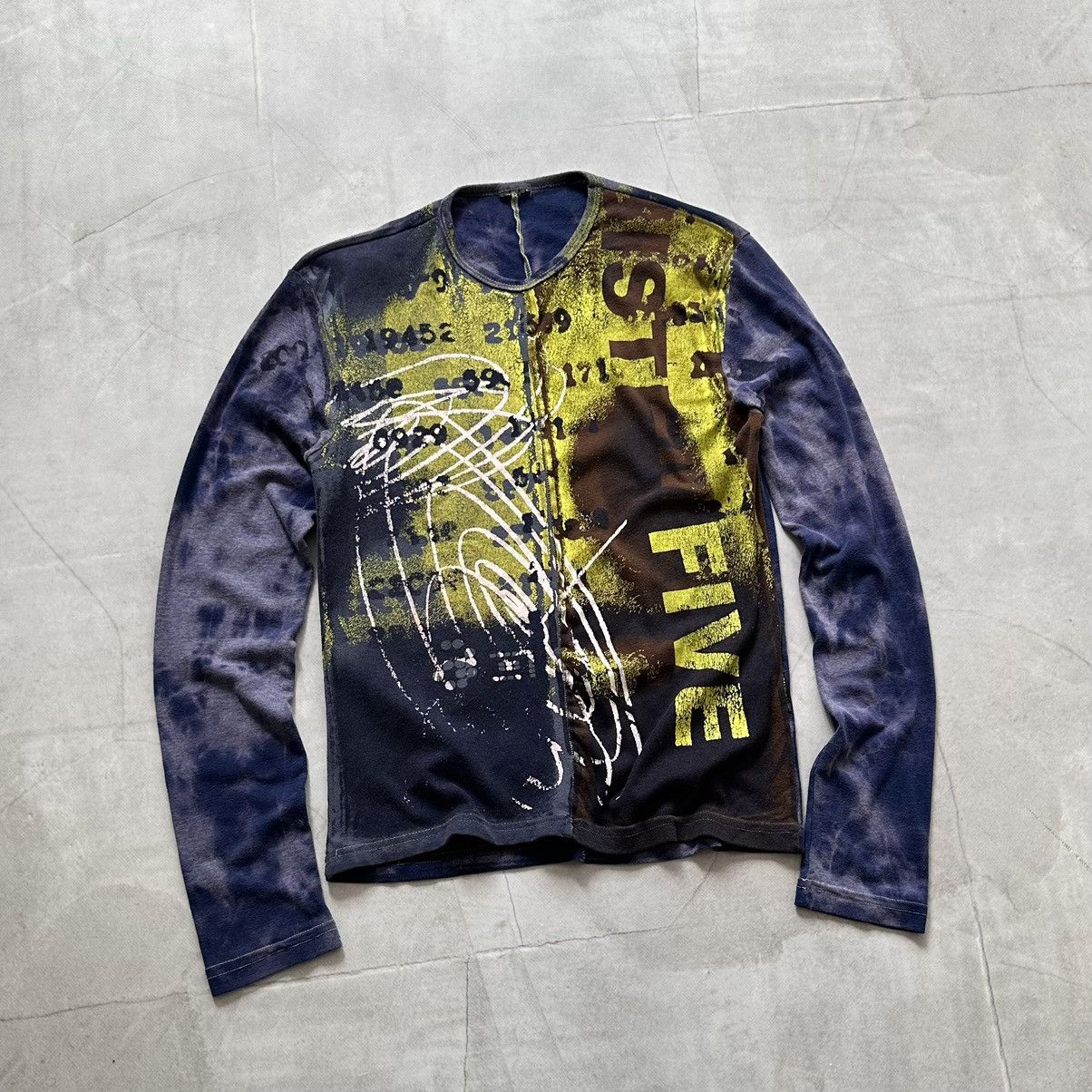 Abstract Painted Long Sleeve T Shirt CDG Junya Watanabe Vibe