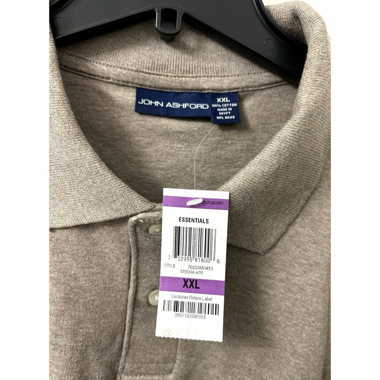 Vintage John Ashford Polo Shirt Mens 2XL Mocha Brown Pocket Long Sleeve NWT Size US XXL / EU 58 / 5 - 5 Thumbnail