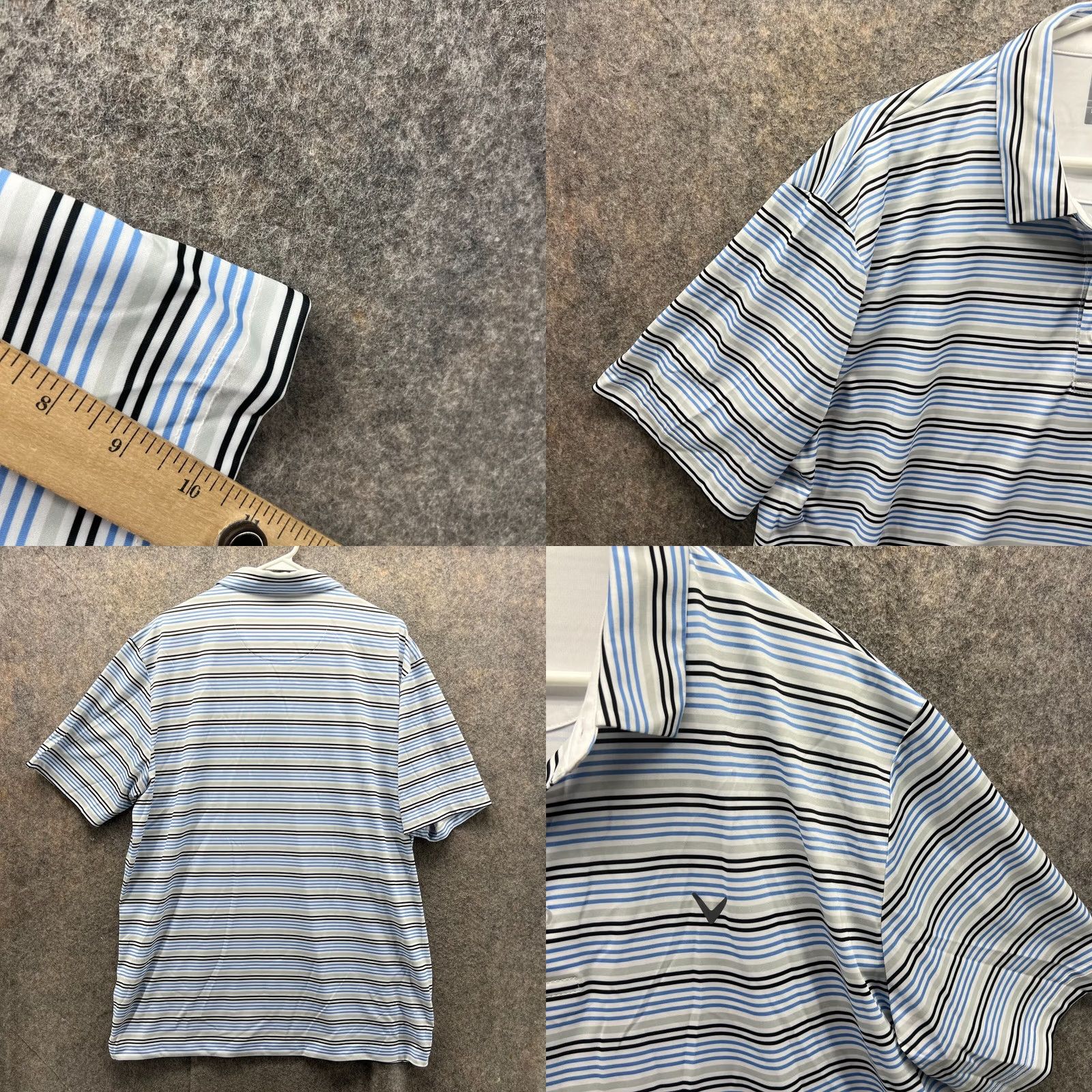 Callaway VINTAGE Callaway Polo Shirt Men XL Blue Striped Opti Dri Polyester Golf Shirt Size US XL / EU 56 / 4 - 8 Thumbnail