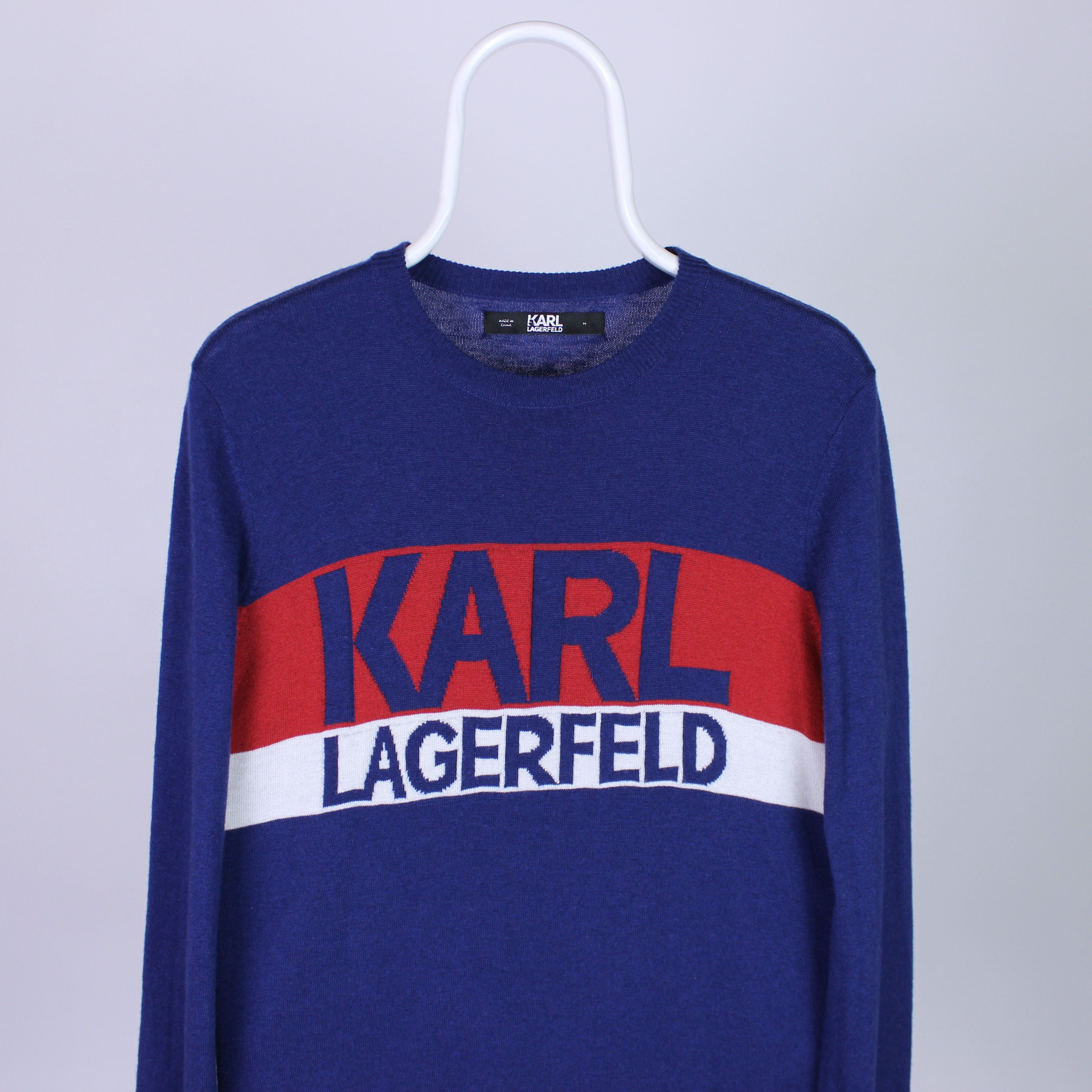 Karl Lagerfeld Karl Lagerfeld cashmere sweater big logo centr navy S M Size US M / EU 48-50 / 2 - 6 Thumbnail