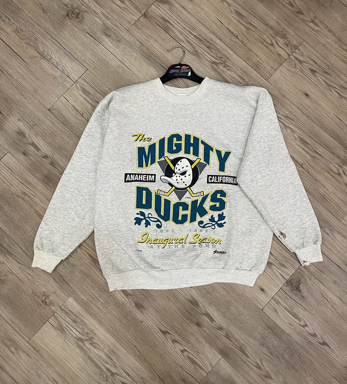 NHL × Vintage Vintage 1993 The Mighty Ducks Pullover Sweatshirt Size US XXL / EU 58 / 5 - 2 Thumbnail