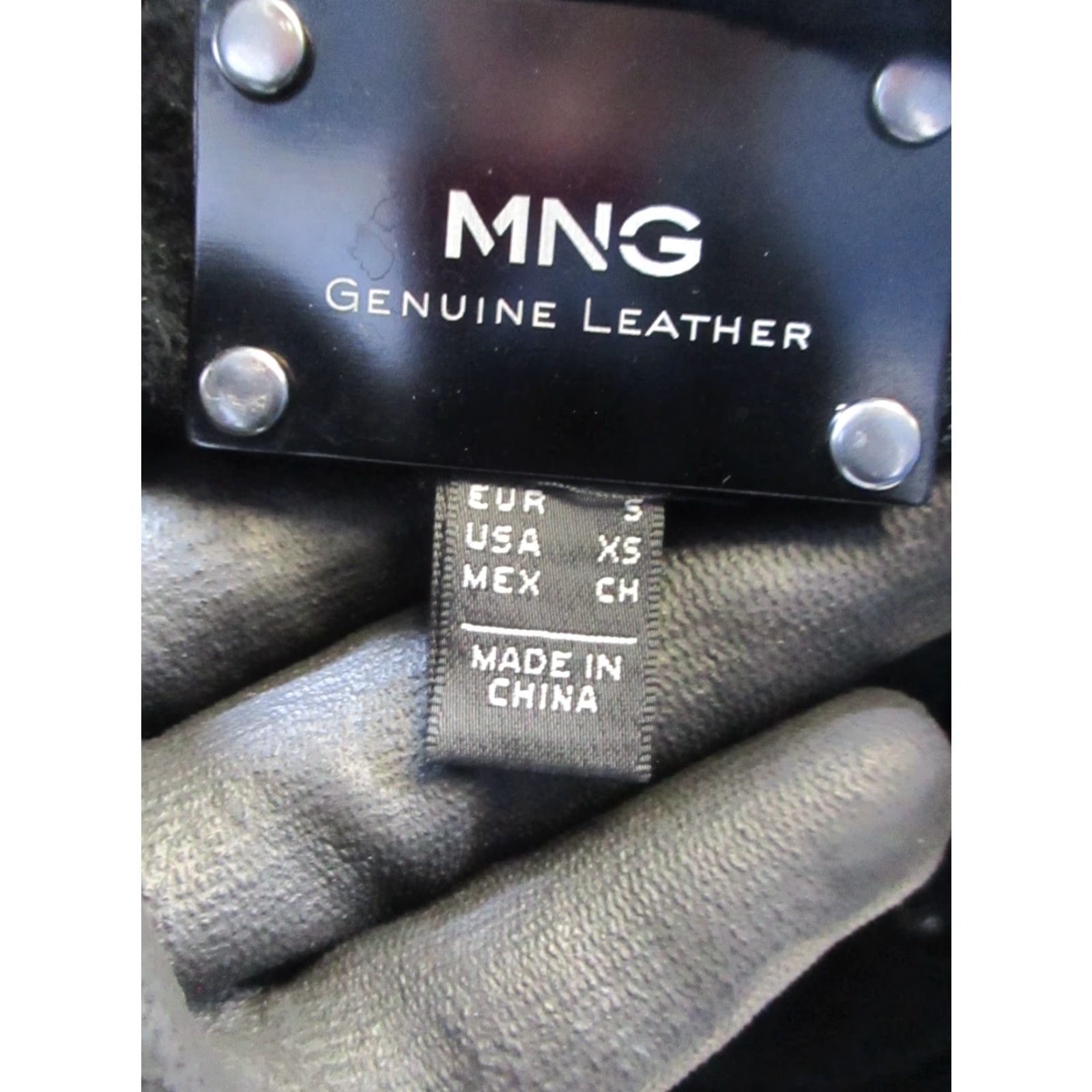 Vintage Mng Jacket Womens XS Black Leather Suede Full Zip Size XS / US 0-2 / IT 36-38 - 3 Thumbnail