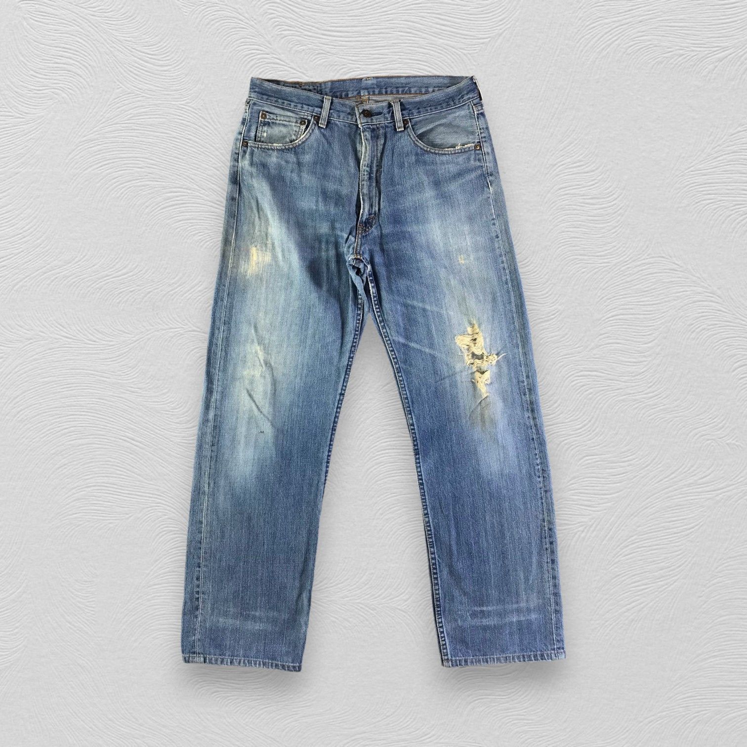 image of Distressed Denim x Levis Vintage 90's Levis 503 Jeans Medium Wash Denim in Blue, Men's (Size 33)