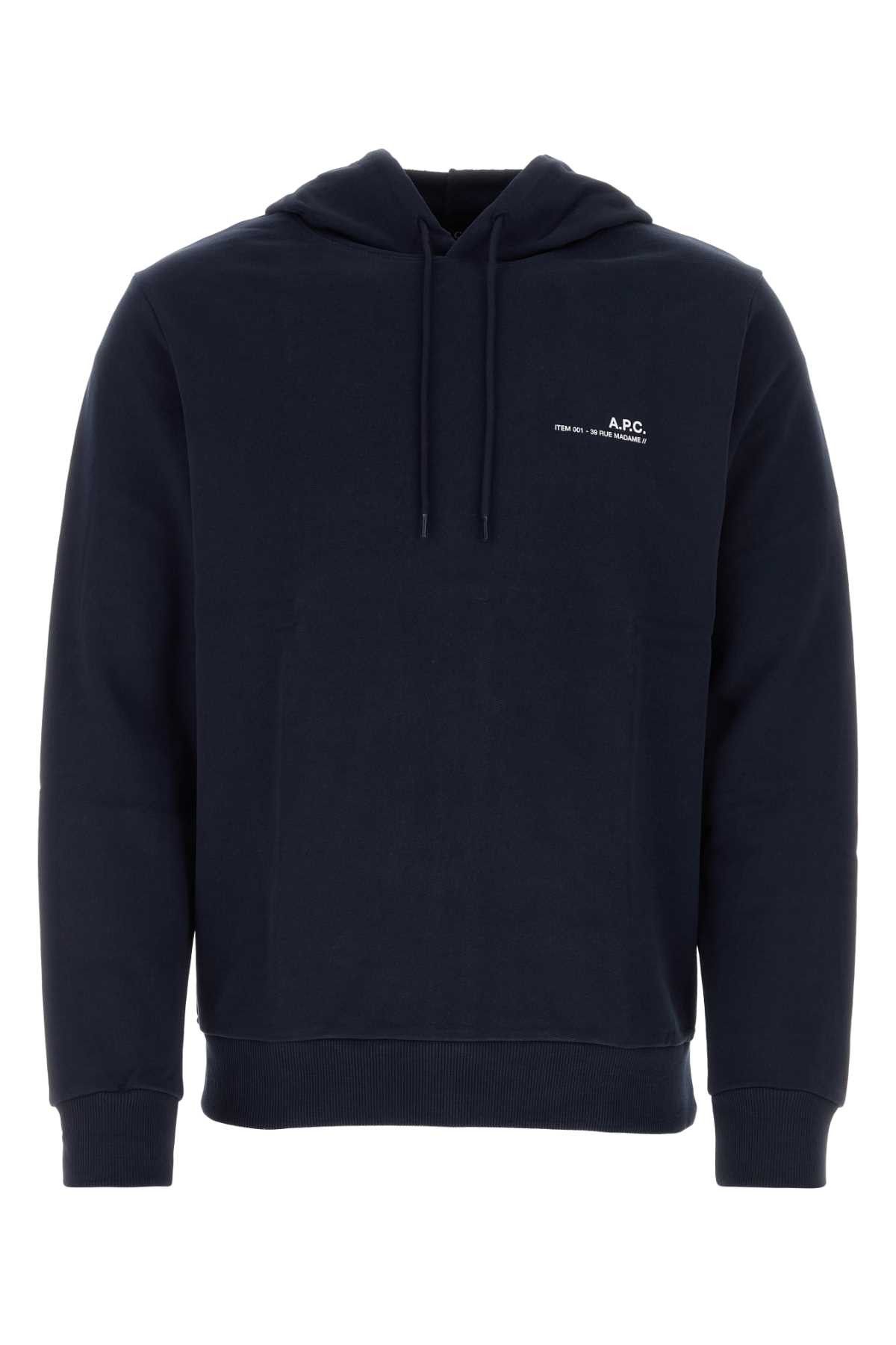 image of A P C Black Cotton Item Sweatshirt, Men's (Size Large)