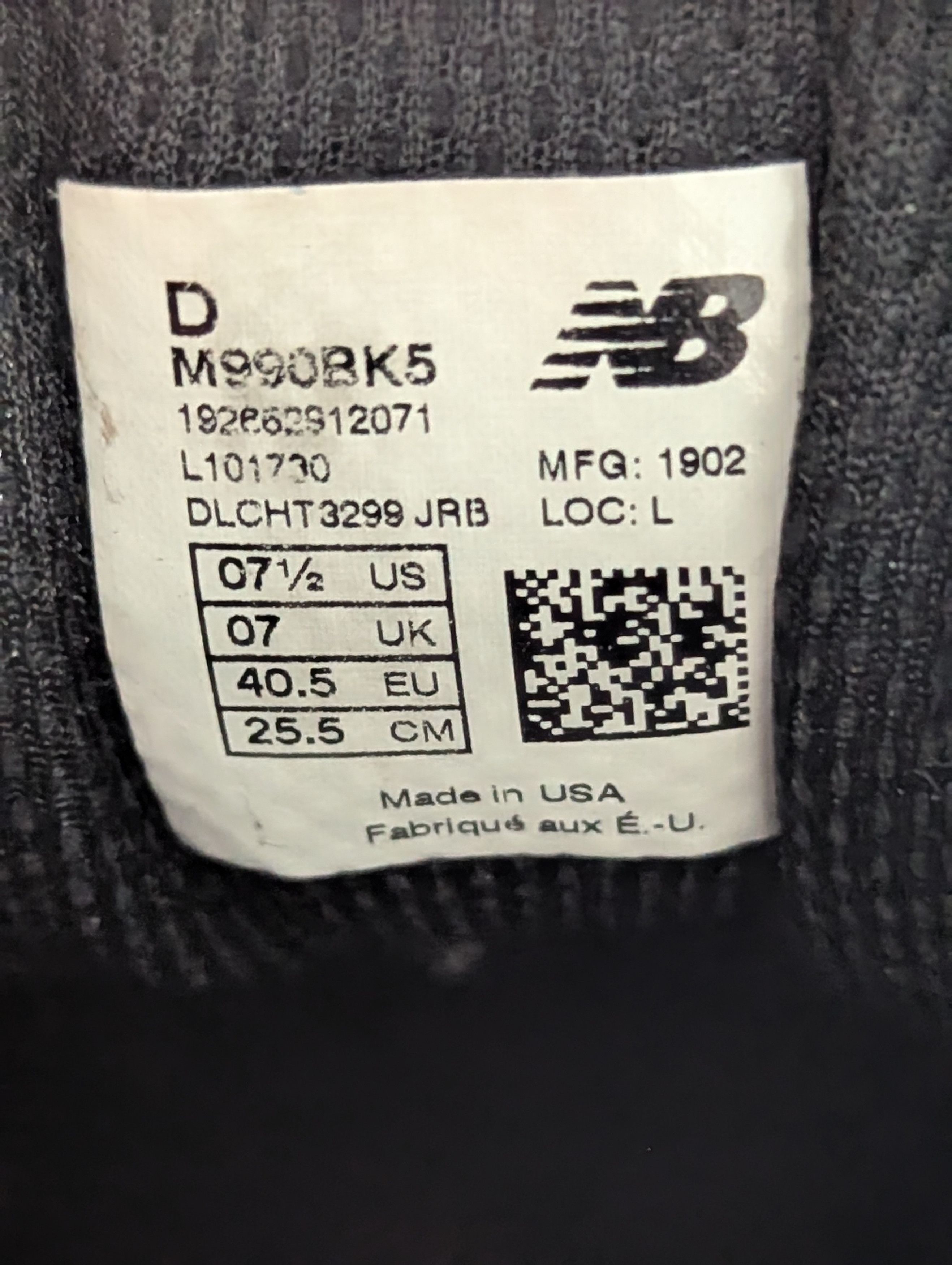 New Balance New Balance 990v5 Made In USA Black 990 993 Size US 7.5 / EU 40-41 - 8 Thumbnail