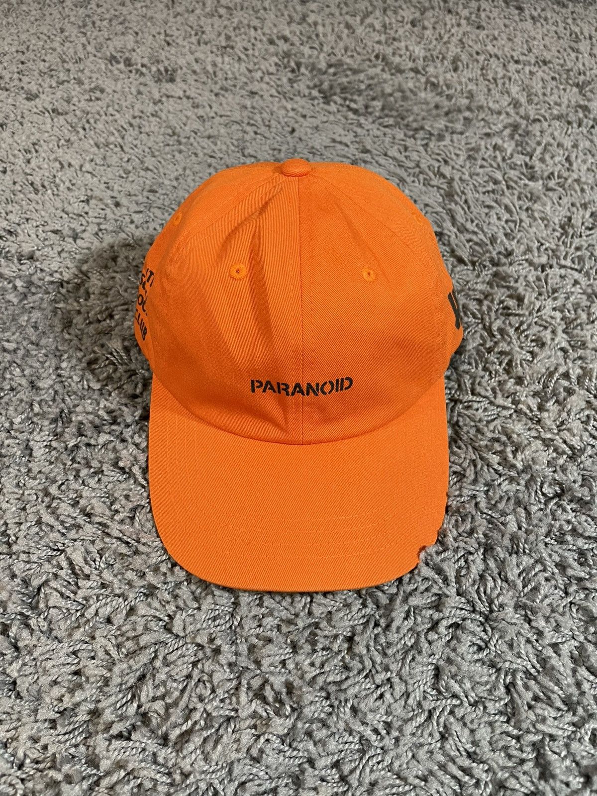 Anti Social Social Club × Undefeated ASSC x Undefeated Paranoid Weird Baseball Hat Cap Orange Size ONE SIZE - 1 Thumbnail
