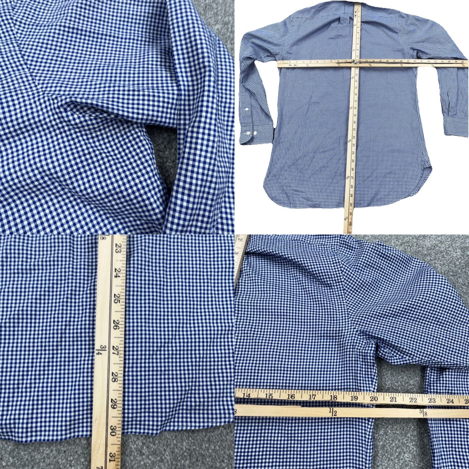 Ralph Lauren Ralph Lauren Shirt Men 14.5 32 Blue Button Up Poplin Dress Gingham Check Adult Size 40R - 8 Thumbnail