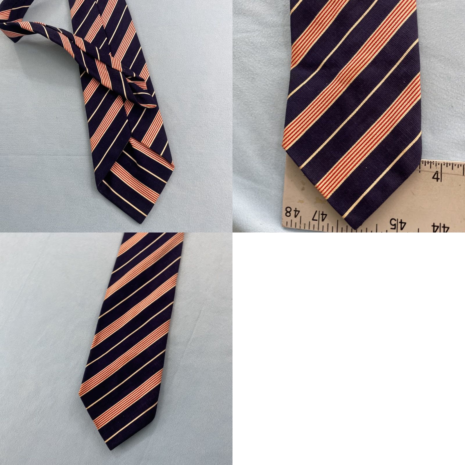 Vintage VINTAGE Red White Blue Tie Woven Necktie Repp Striped American Regimental 4x57 Stain Capsule Wide Necktie Men Tie Size ONE SIZE - 10 Thumbnail