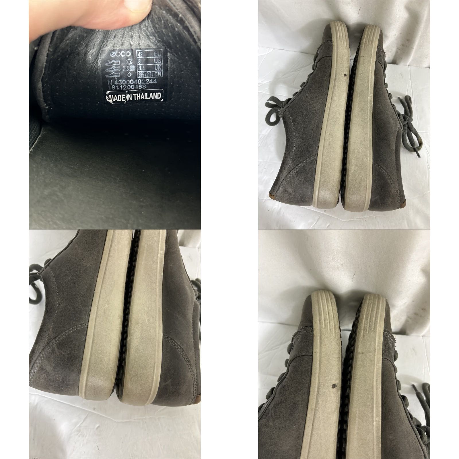 Ecco Mens ECCO Soft 7 Sneaker Casual Leather Titanium Gray 8.5/8 US 42 EU Lace Up Breathable Cushioned Leather Upper Rubber Sole Mens Size US M / EU 48-50 / 2 - 9 Thumbnail