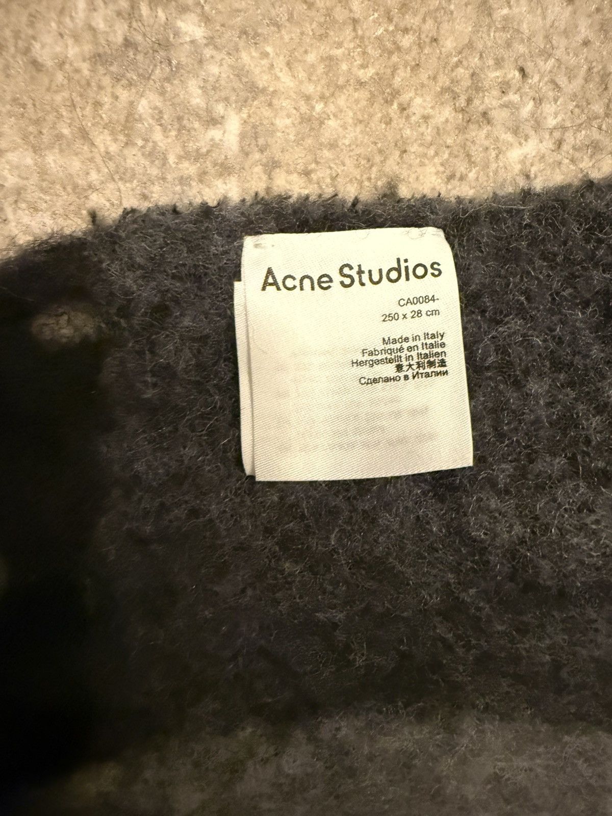 Acne Studios ACNE STUDIOS - Mohair Checked Scarf Dark Black Grey Dark Size ONE SIZE - 2 Thumbnail
