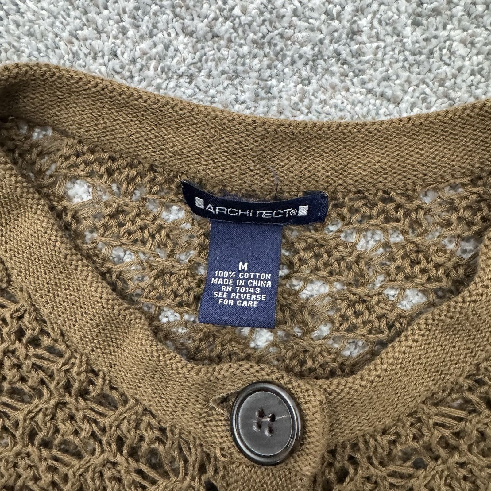 Architect Cottagecore Cardigan Sweater Womens Medium Crocheted Boho Size M / US 6-8 / IT 42-44 - 4 Thumbnail
