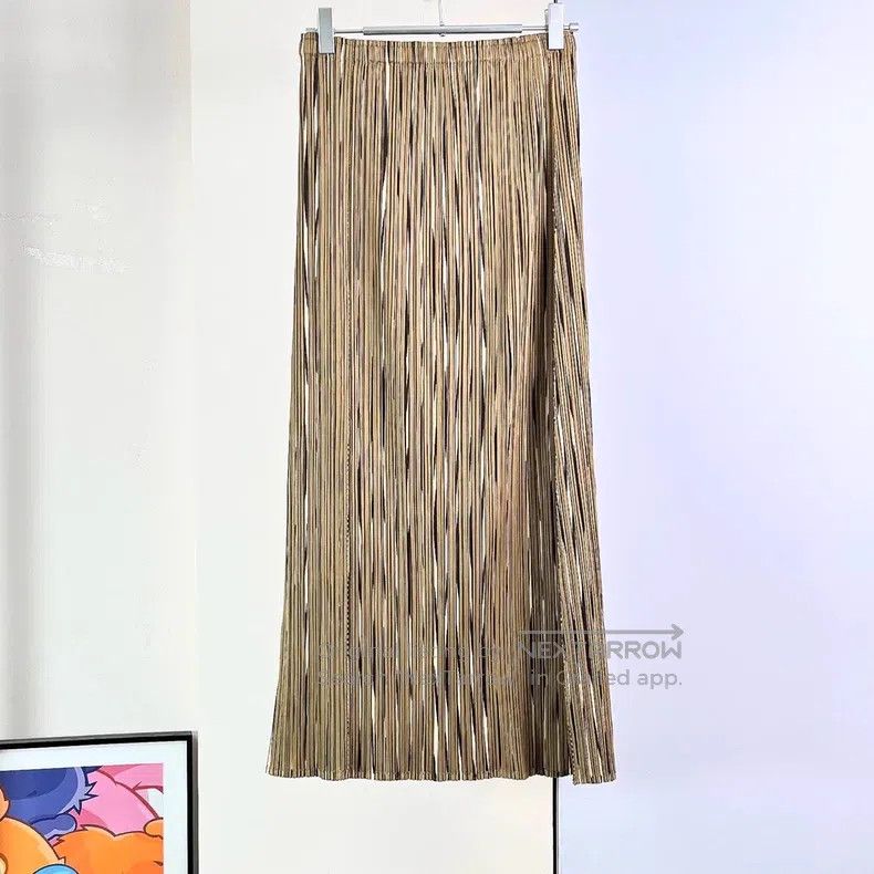 Issey Miyake Issey Miyake Brown Midi Skirt Size 25" / US 0 / IT 36 - 2 Thumbnail