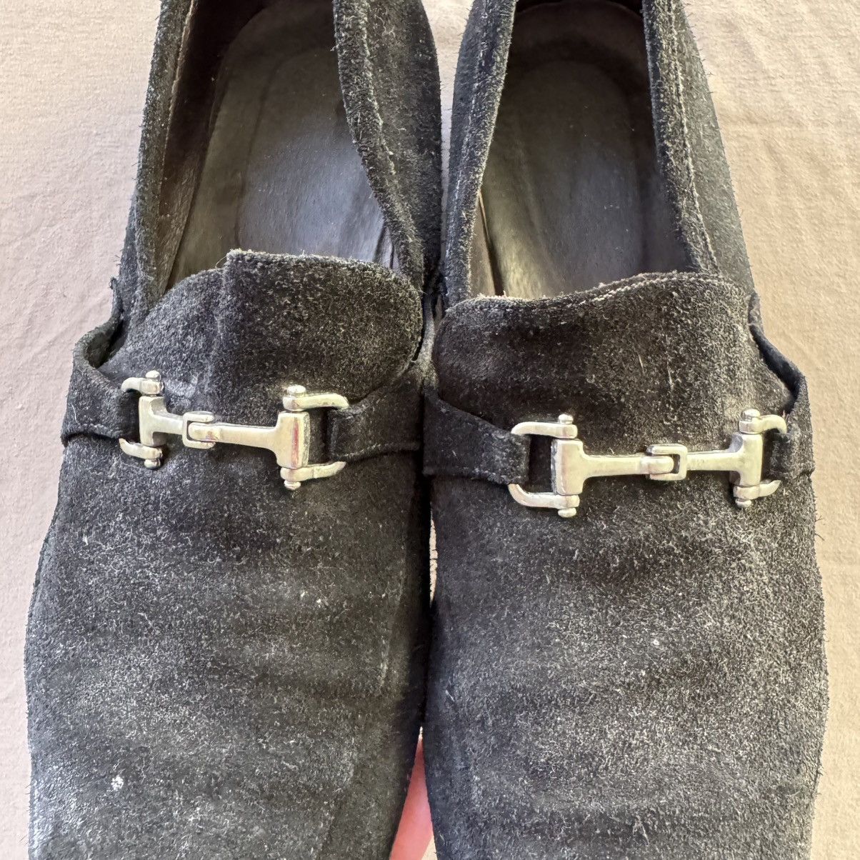 Designer European Suede Leather Buckle Loafers Size US 6 / EU 39 - 5 Thumbnail