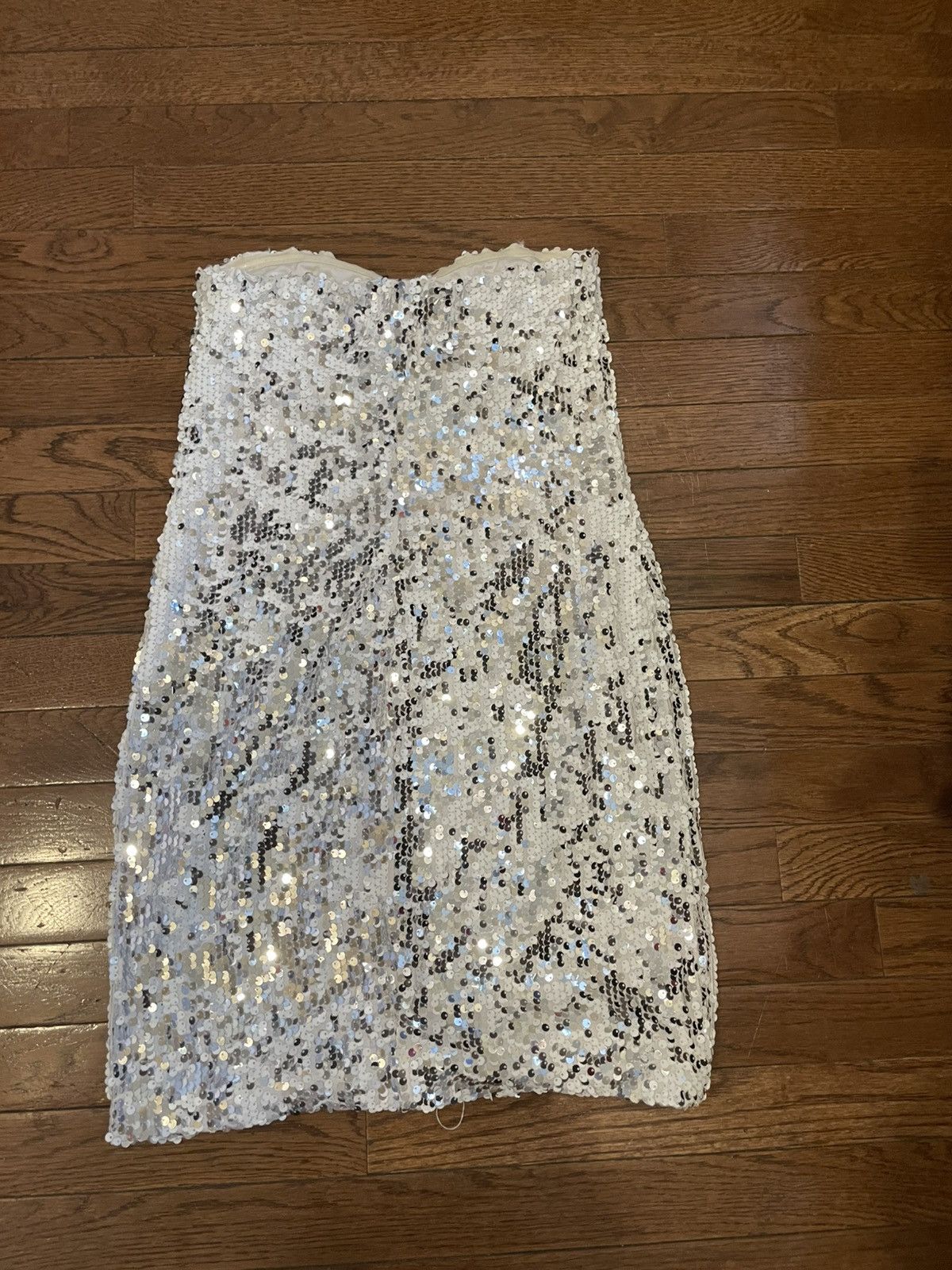 Other Lily Rose silver & white sequin strapless mini dress Size M / US 6-8 / IT 42-44 - 2 Thumbnail
