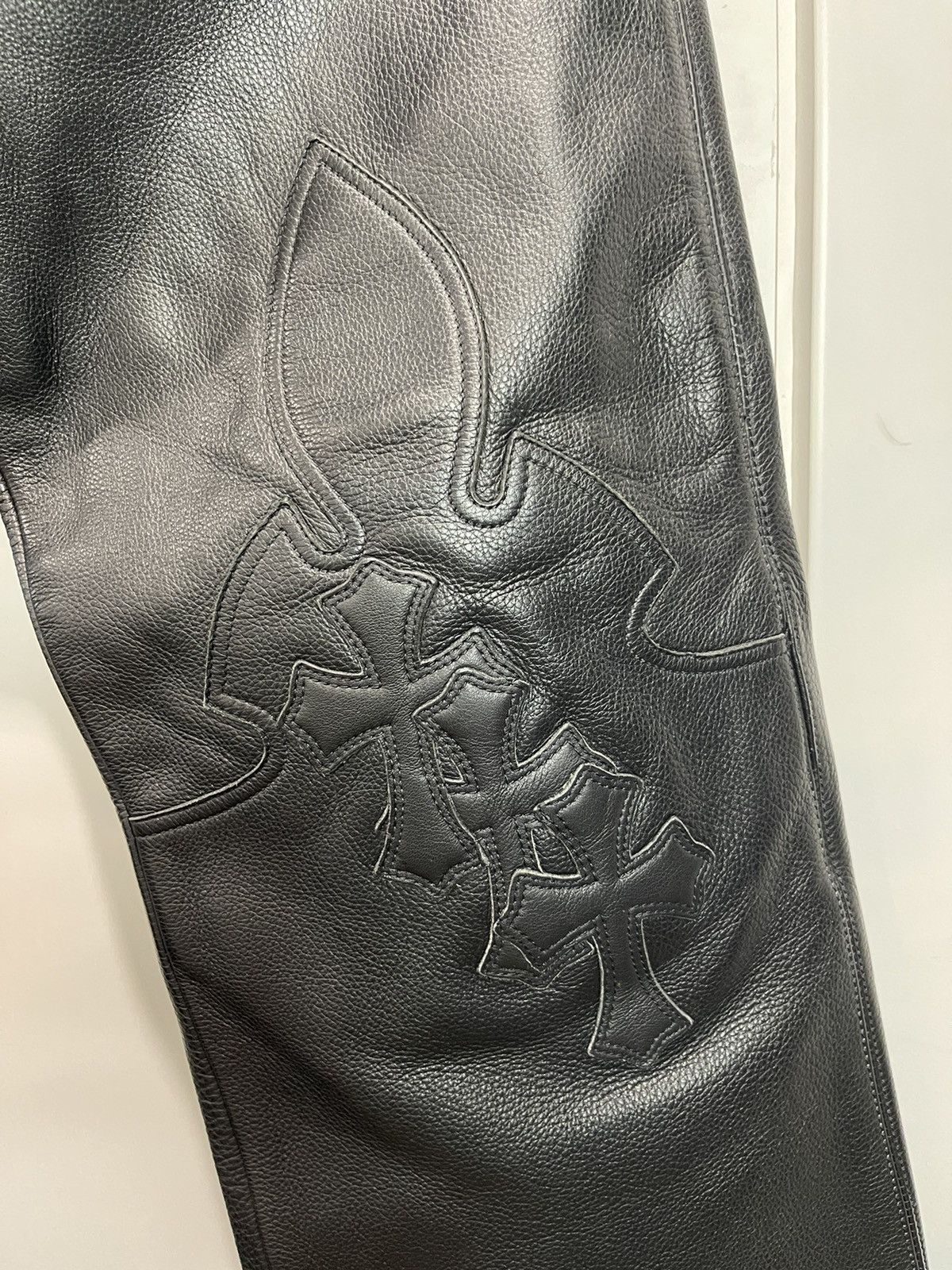 Chrome Hearts Chrome Hearts cross patch leather biker pants Size US 34 / EU 50 - 4 Thumbnail