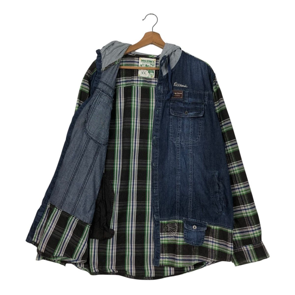 Hysteric Glamour 🔥VINTAGE BIKER JACKET HOODIE TARTAN DESIGN DRUG STORE’S Size US M / EU 48-50 / 2 - 14 Thumbnail