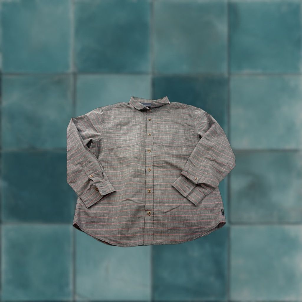 Prana PrAna Shirt Mens XL Gray Stripe Slim Fit Long Sleeve Button Front Casual Outdoor Shirt Mens XL Gray Stripe Slim Fit Long Sleeve Button Up with Pockets Size US XL / EU 56 / 4 - 1 Thumbnail