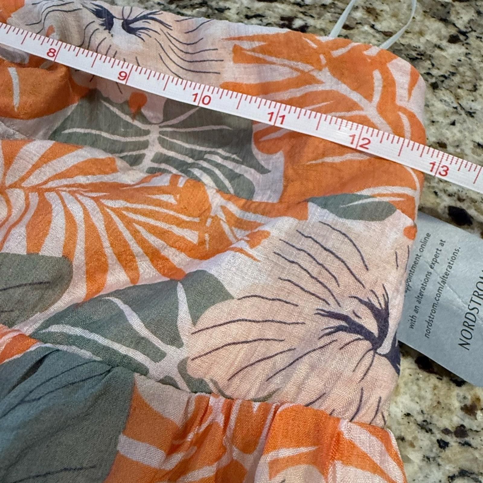 Luchiano Visconti Lush tropical green orange strapless midi dress SZ XS Size XS / US 0-2 / IT 36-38 - 9 Thumbnail