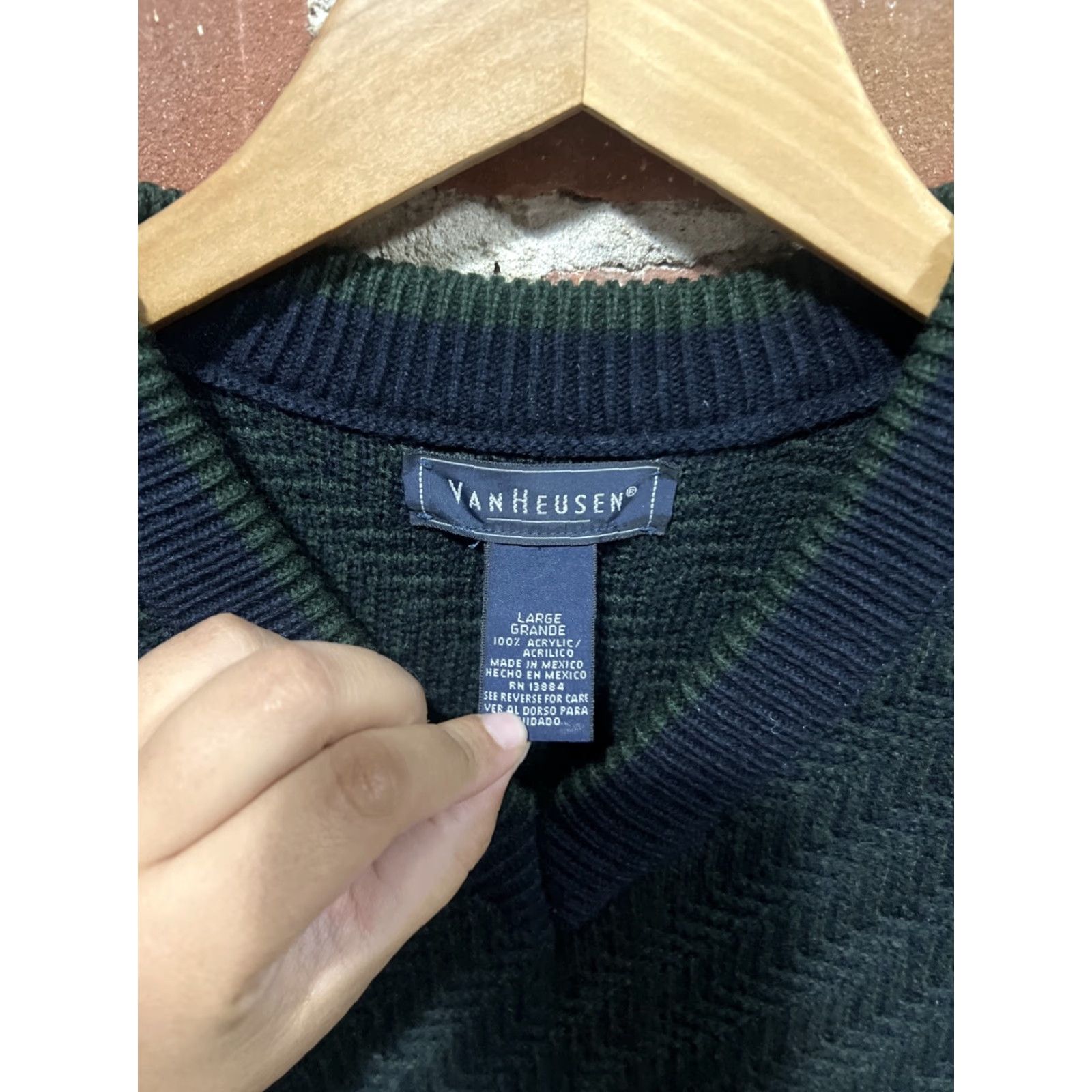 Van Heusen VINTAGE Van Heusen Mens Sweater Vest Golf Green Argyle Pullover Large Vest Sleeveless L Green Mens Size US L / EU 52-54 / 3 - 2 Thumbnail