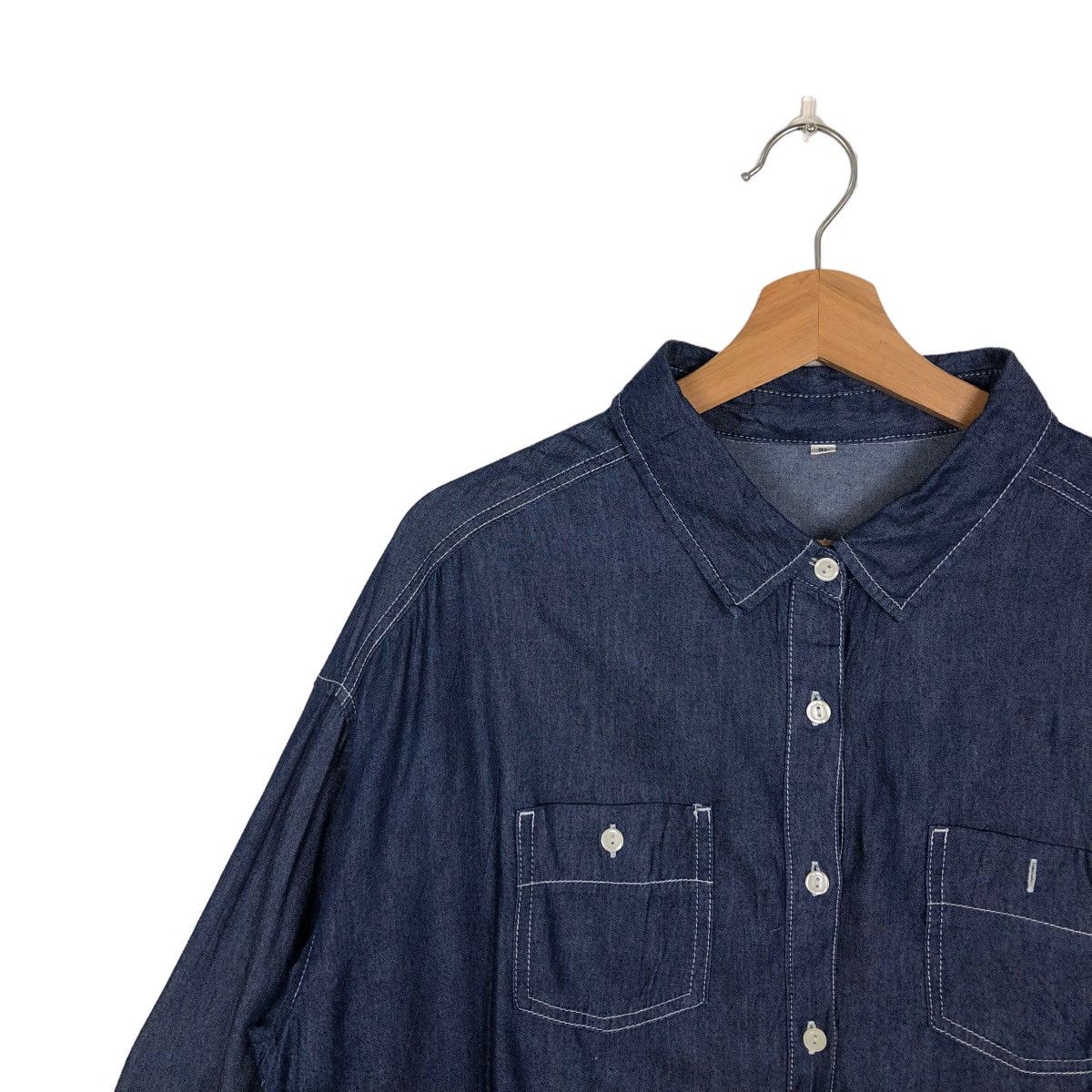 Japanese Brand VINTAGE DENIM SHIRT JACKET JAPAN INSPIRE ISSEY MIYAKE Size US L / EU 52-54 / 3 - 6 Thumbnail