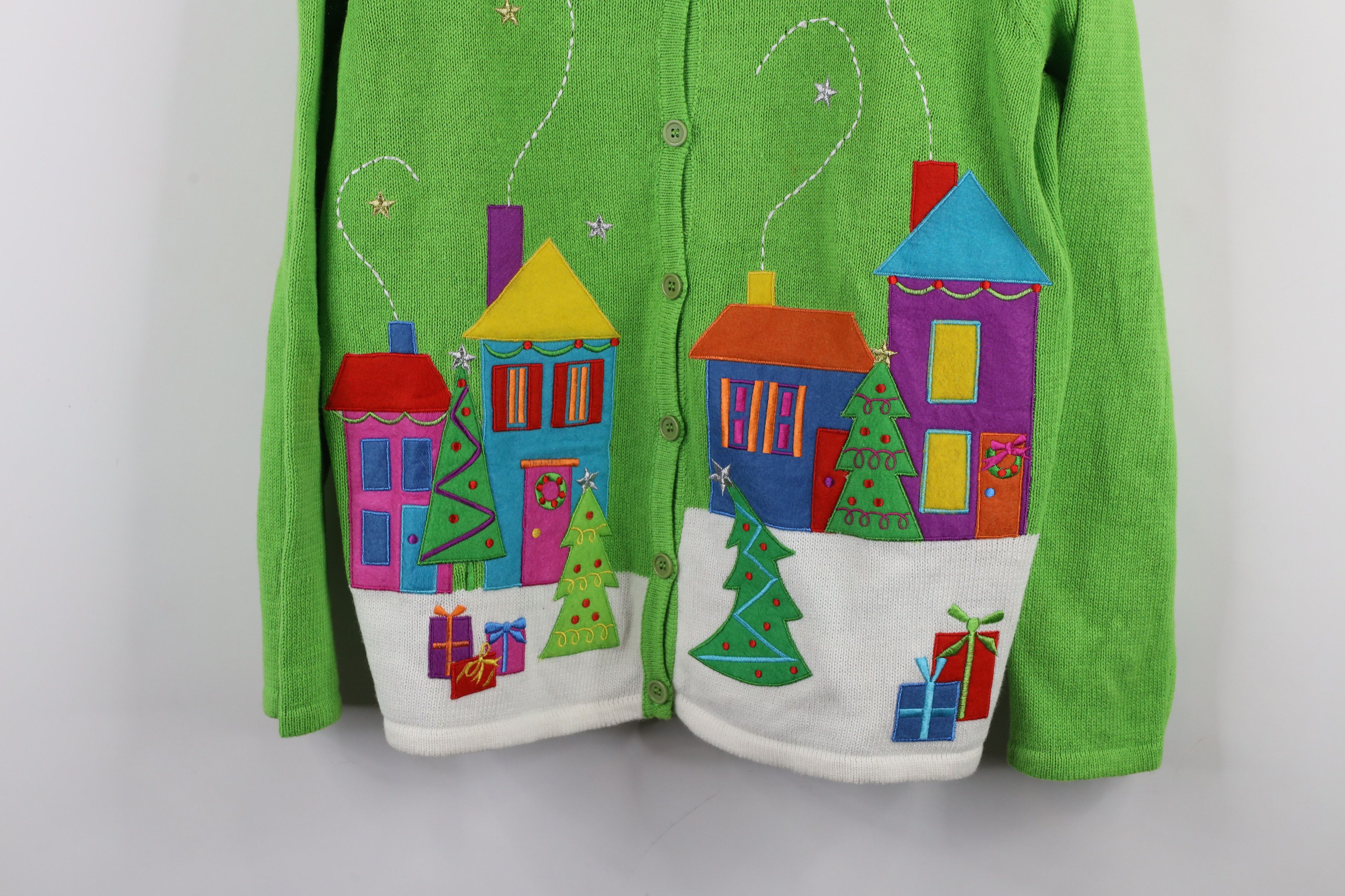 Vintage Vintage 90s Streetwear Town Winter Knit Cardigan Sweater Size L / US 10 / IT 46 - 3 Thumbnail