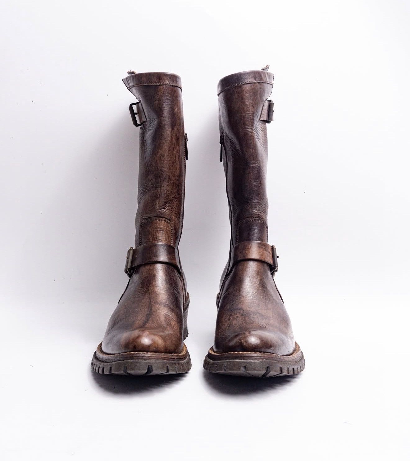 Other Unknown Brand – Engineer Boots – Brown Leather Size US 9.5 / EU 42-43 - 5 Thumbnail