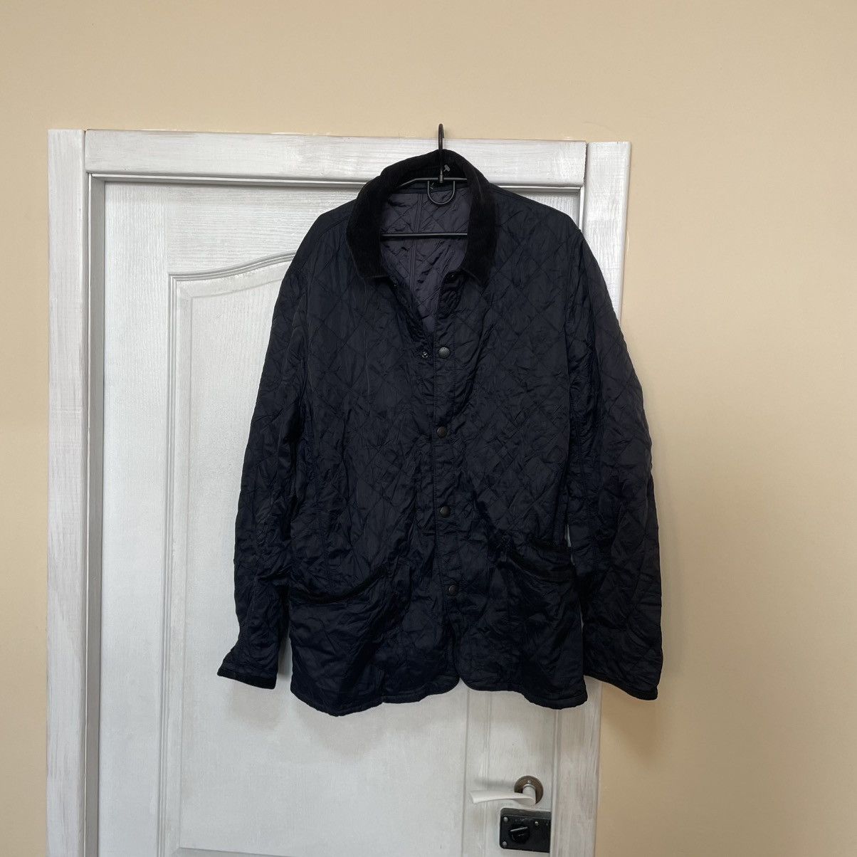 Barbour × Designer Barbour Quilted jacket men’s Navypadded Powell Quilt cot Size US XL / EU 56 / 4 - 1 Thumbnail