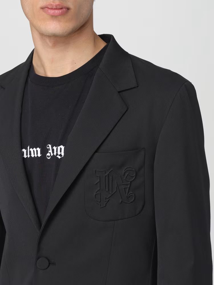 Palm Angels o1y0325 Logo Blazer in Black Size US L / EU 52-54 / 3 - 2 Thumbnail