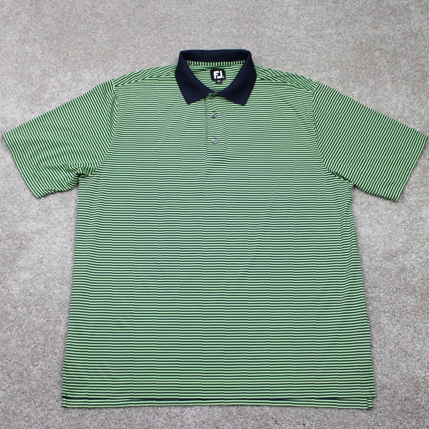 Footjoy FootJoy Polo Shirt Mens XL Green/Black Stretch S/S Golf Pullover Polo Shirt Size US XL / EU 56 / 4 - 2 Thumbnail