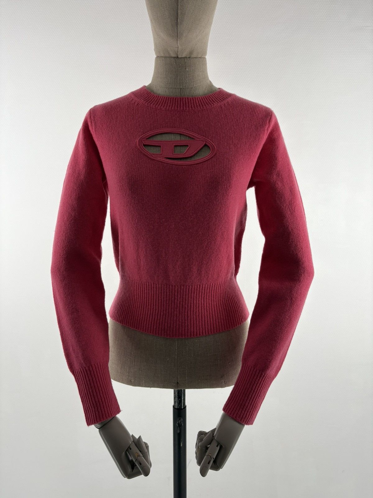 Diesel Black Gold Rare M-Areesa Embroidered Big Logo Wool Cut Out Sweater Jumper Pullover Size S / US 4 / IT 40 - 2 Thumbnail
