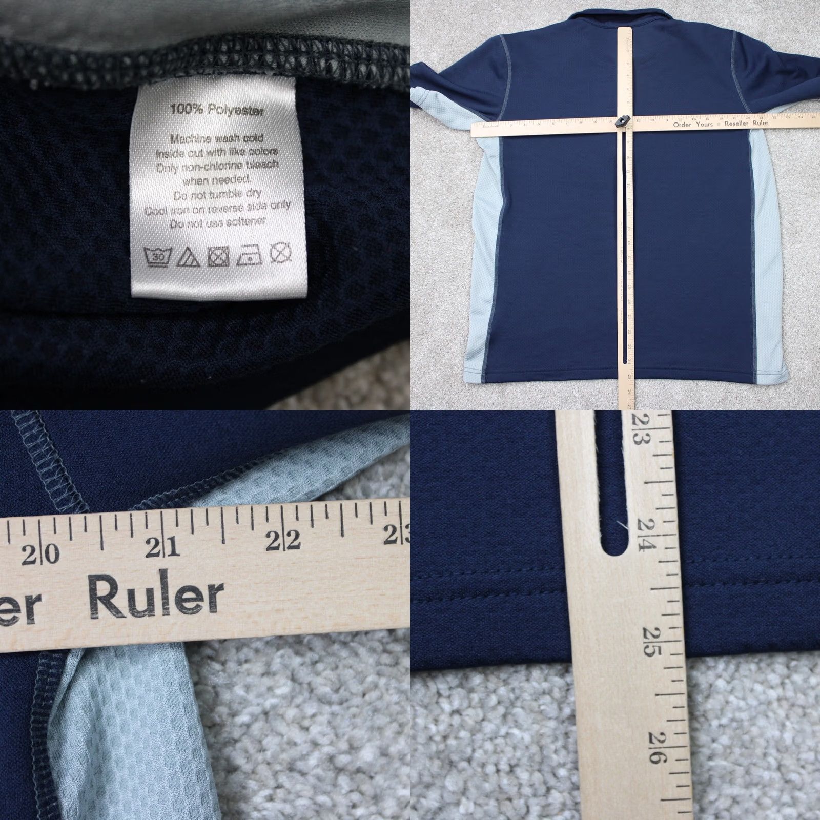 Alo Alo Polo Shirt Mens Medium Blue Short Sleeve 1/4 Zip Performance Golf Shirt Size US M / EU 48-50 / 2 - 8 Thumbnail