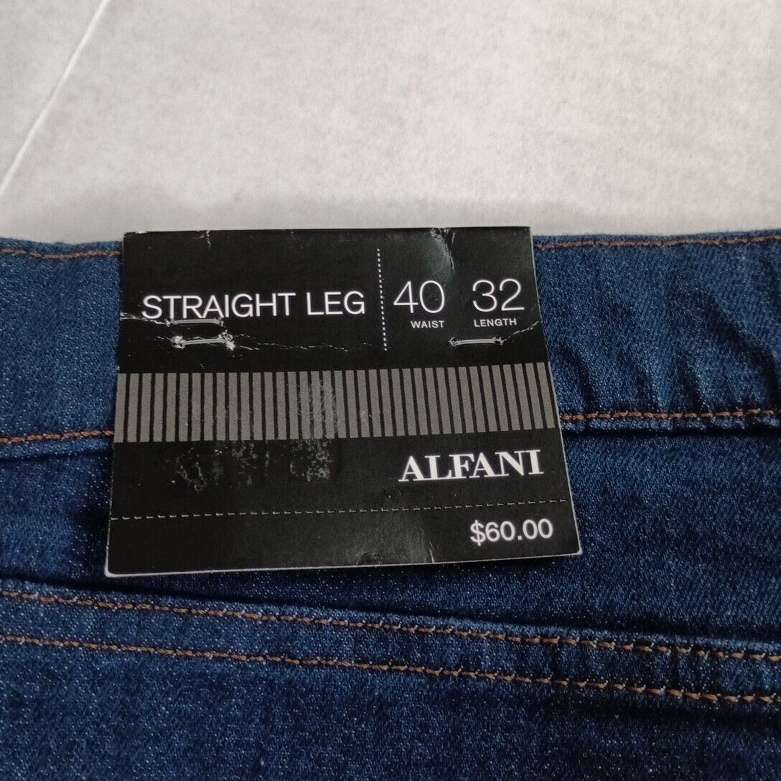 Alfani Alfani Jeans Men's Size 40x32 Blue Straight Leg David Rinse Size US 40 / EU 56 - 2 Thumbnail