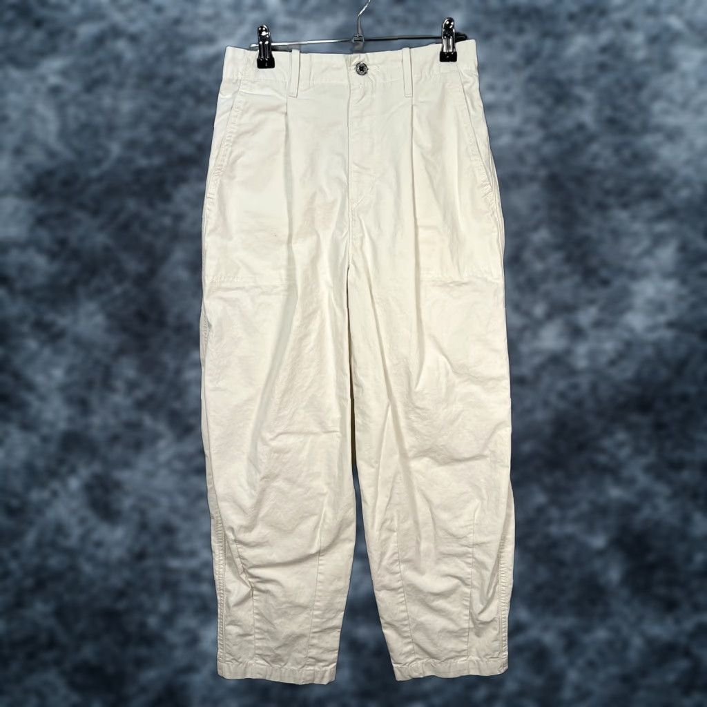 Levi's Levi's Womens 25 White High-Waist Cotton Pleated Tapered Pants Shirt? Size 42" / US 20 - 1 Thumbnail