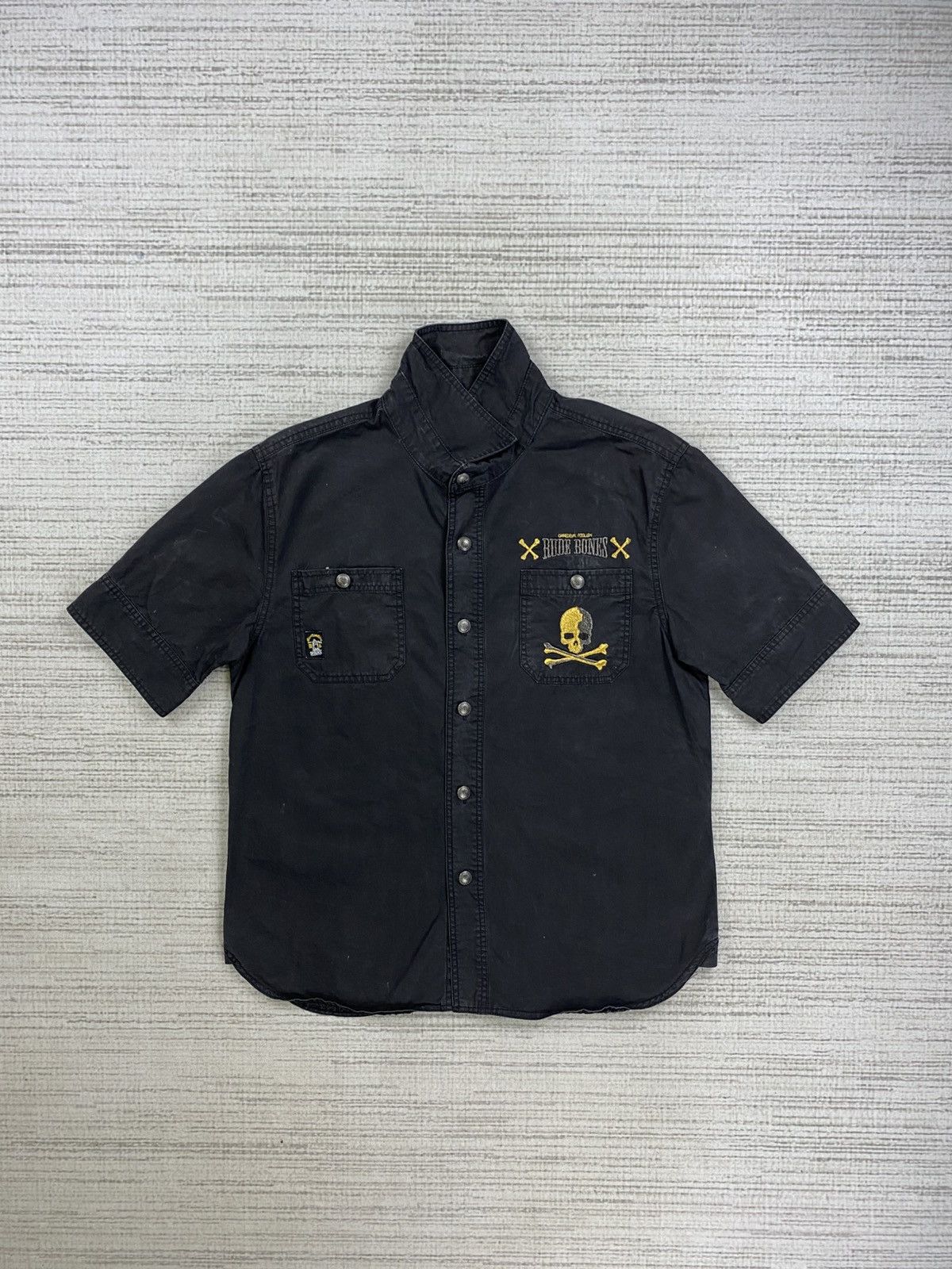 Hysteric Glamour × Vintage Vintage Rude Bones Embroidery Shortsleeve Button Ups Shirt Size US M / EU 48-50 / 2 - 5 Thumbnail