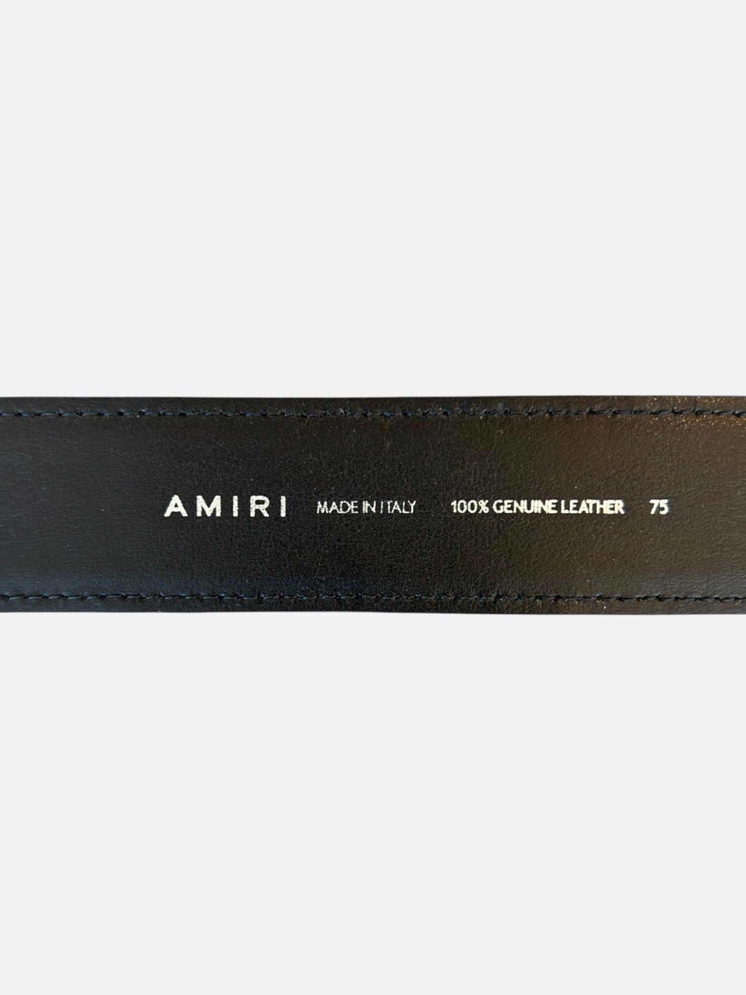 Amiri Amiri Black MA Logo Leather Belt Size 28 - 3 Thumbnail