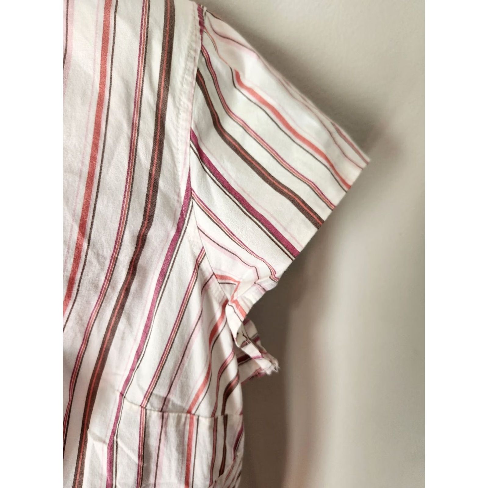Style & Co Style & Co Woman Button-Up Shirt Cap Sleeve Striped Multicolor 20W Plus Size Women Clothing Shirt Top Casual Business Flexible Stretch XS? Size 3XL / US 20-22 - 3 Thumbnail